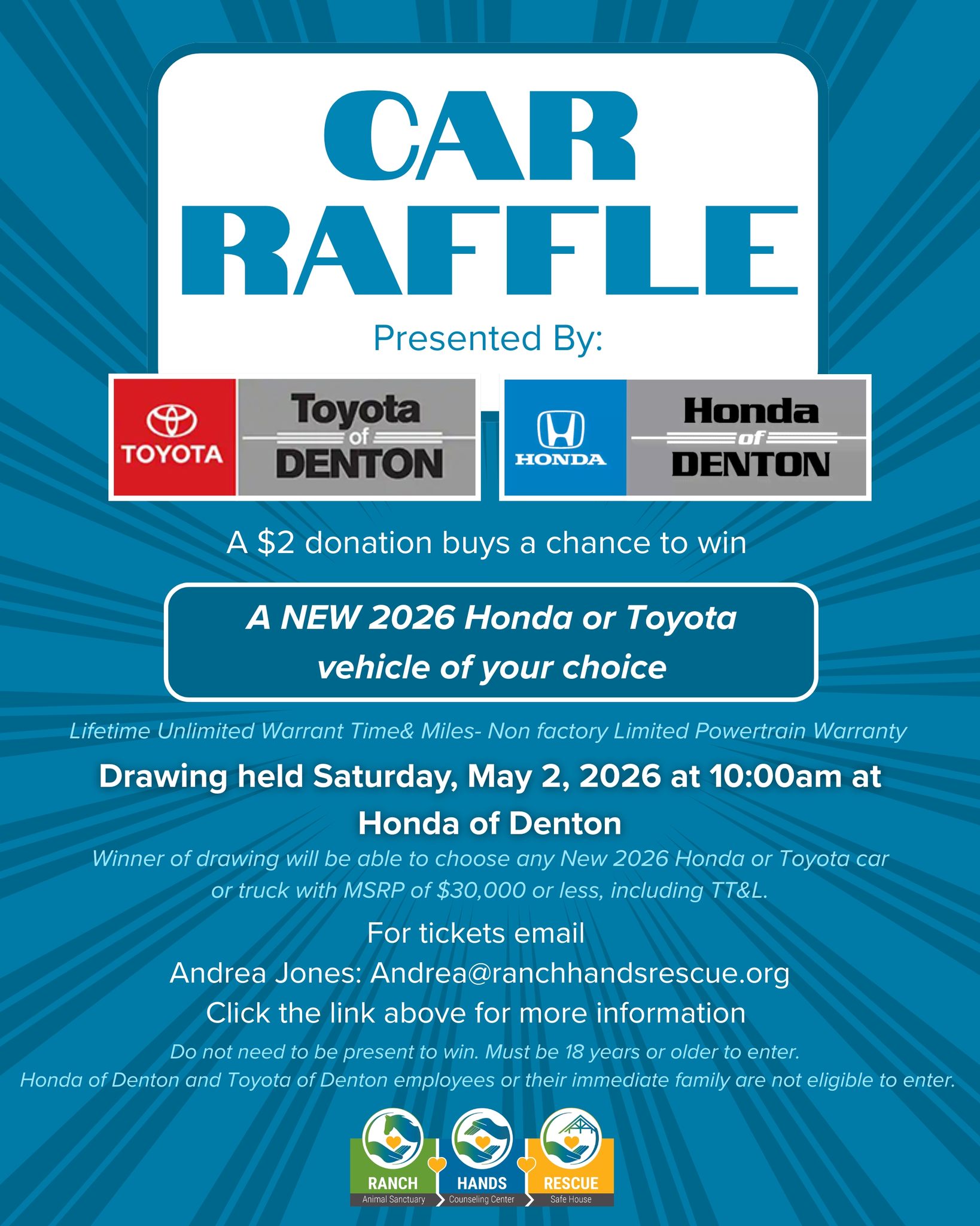 Ranch - Join the raffle! A $2 donation buys a chance to win a NEW 2026 ...