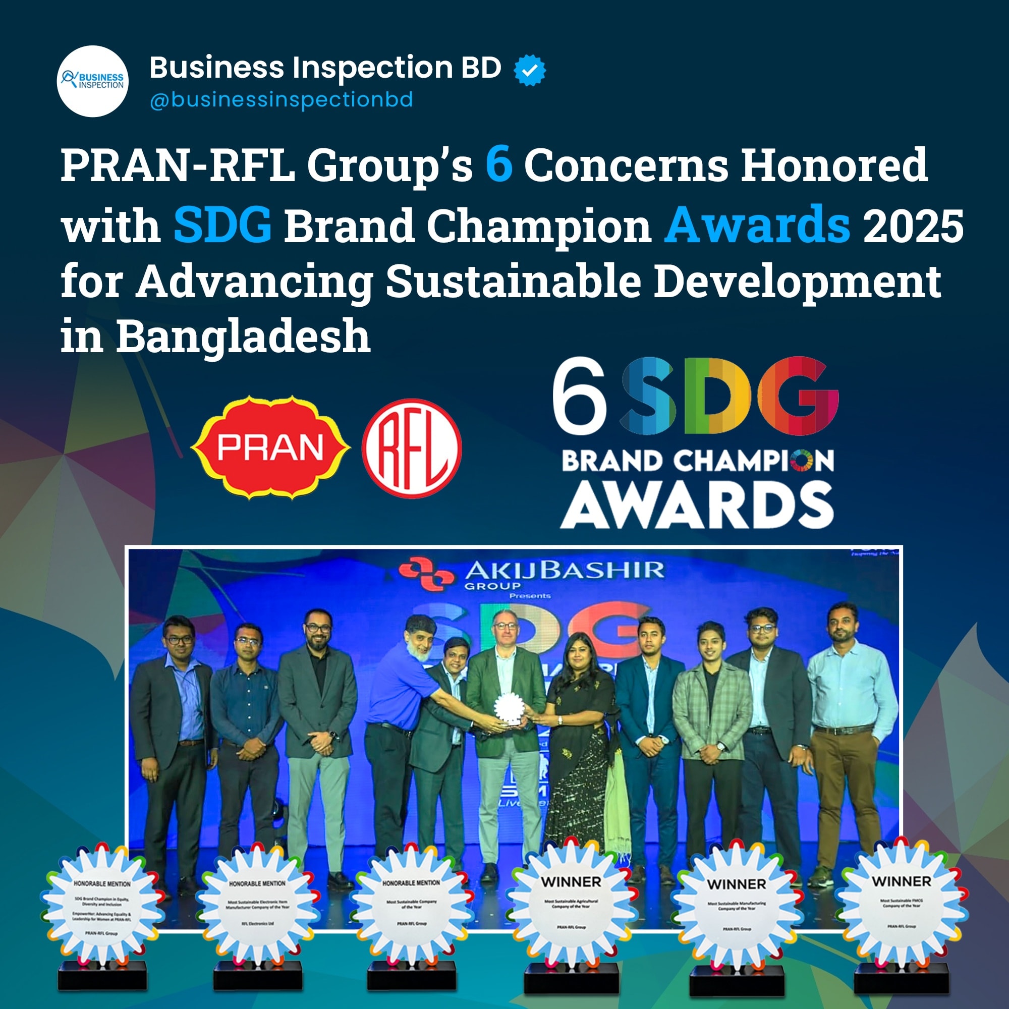 Business - Six concerns of PRAN-RFL Group have been awarded the SDG ...