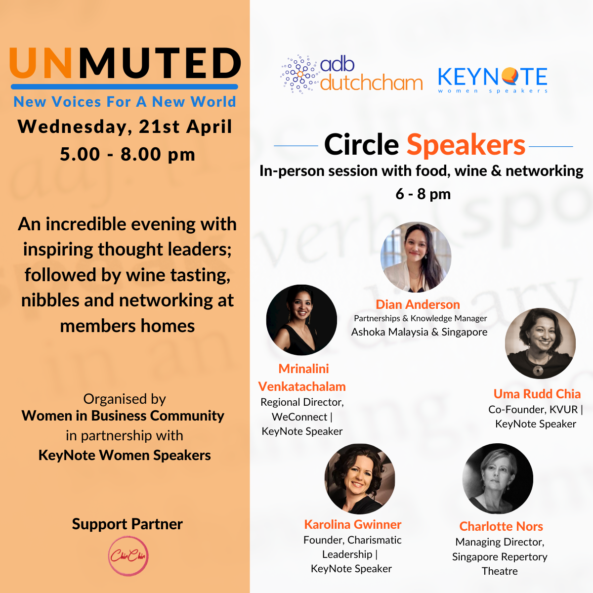Adb Dutchcham Unmuted Countingdown We Are 8 Days Away From Unmuted New Voices For A New World Our Hybrid Event With Keynote Women Speakers Directory On Wednesday The 21st April To