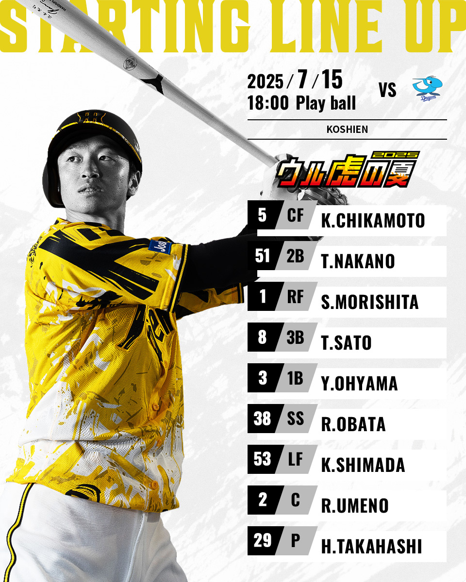 阪神 タイガース 今日 先発