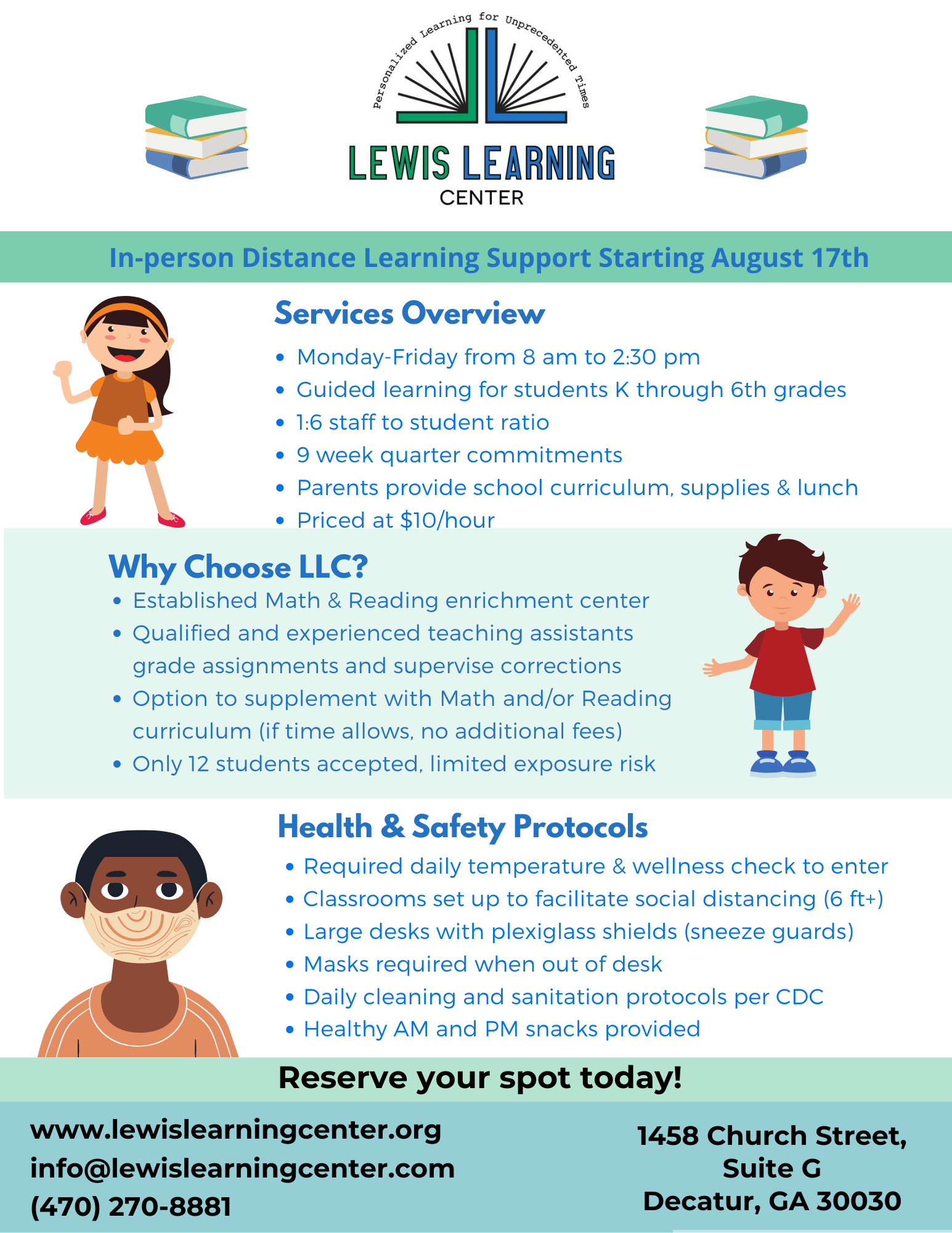 Lewis Learning Center: In-Person Distance Learning Support | Decatur GA