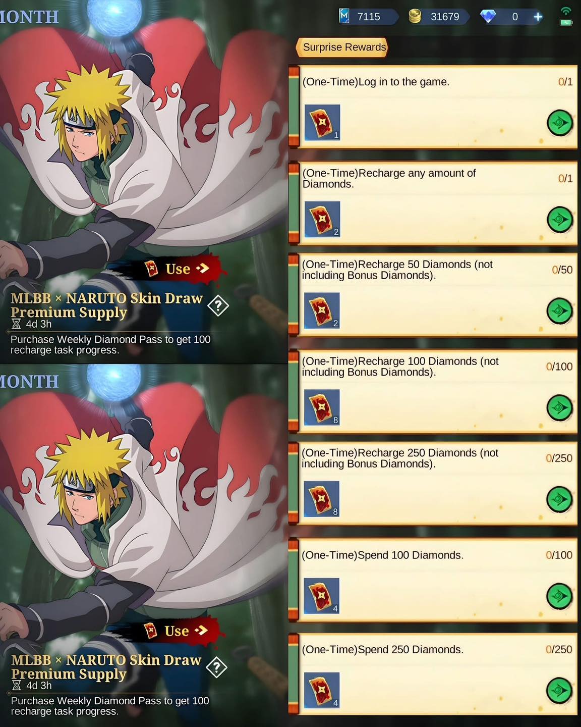 NARUTO X MLBB 2.0 Event Date: March 27 Recommended Top Up 459