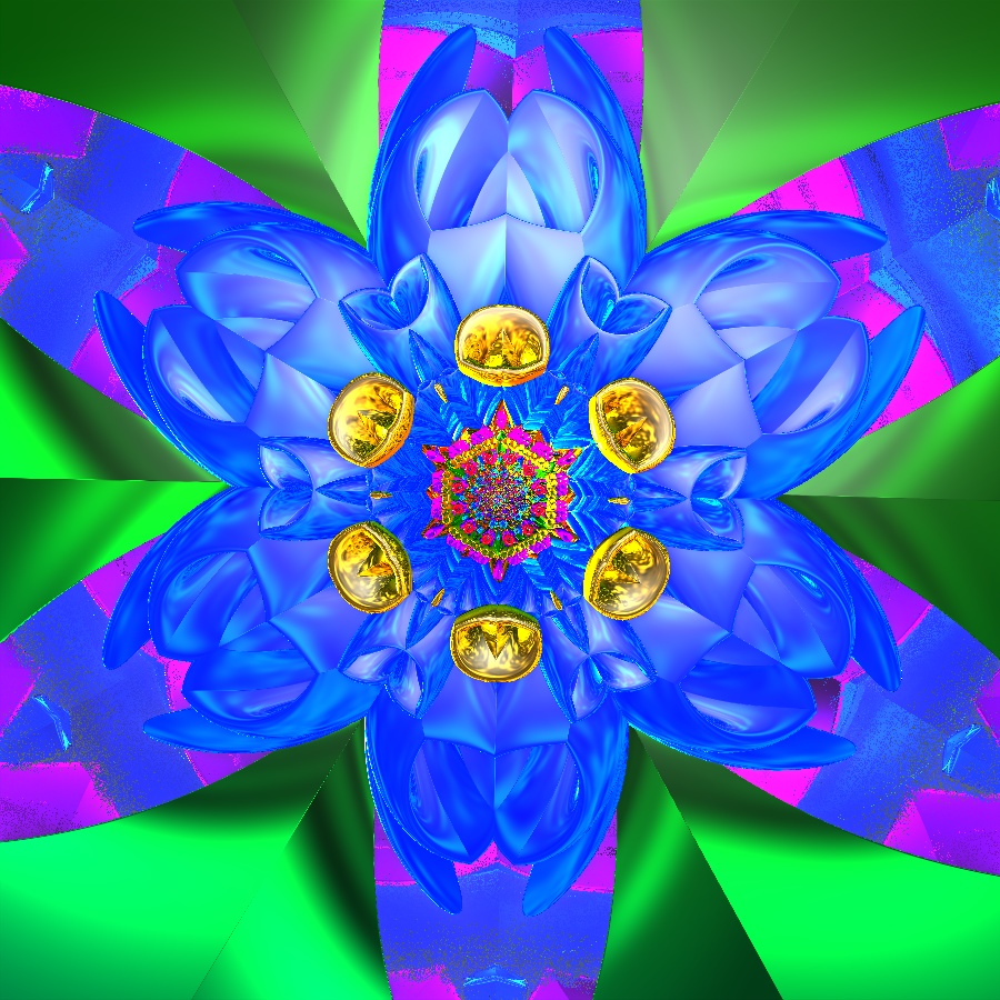 Hybrid space elevator fractal with volumetric light and color