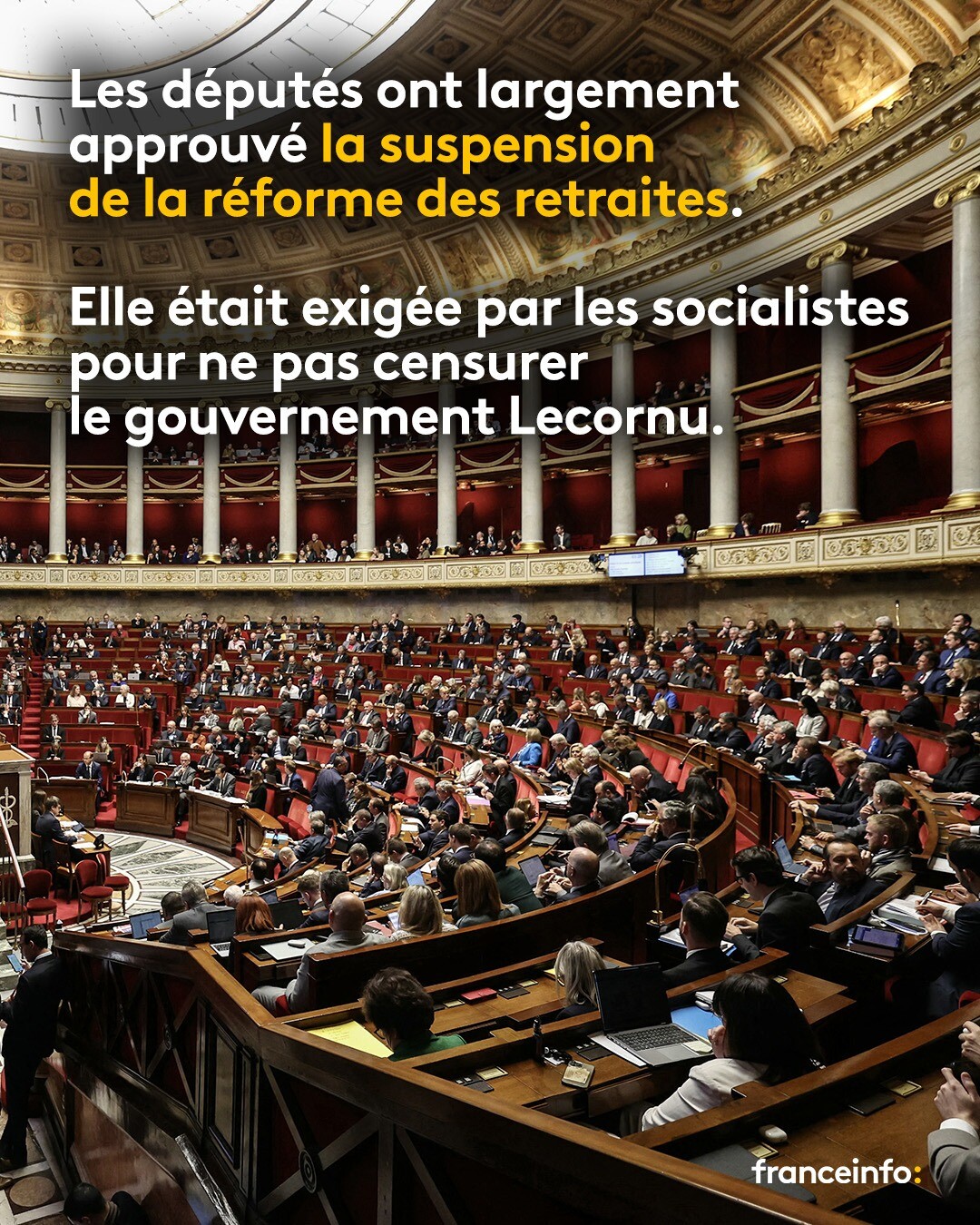 Franceinfo - La suspension de la réforme des retraites a... | Facebook