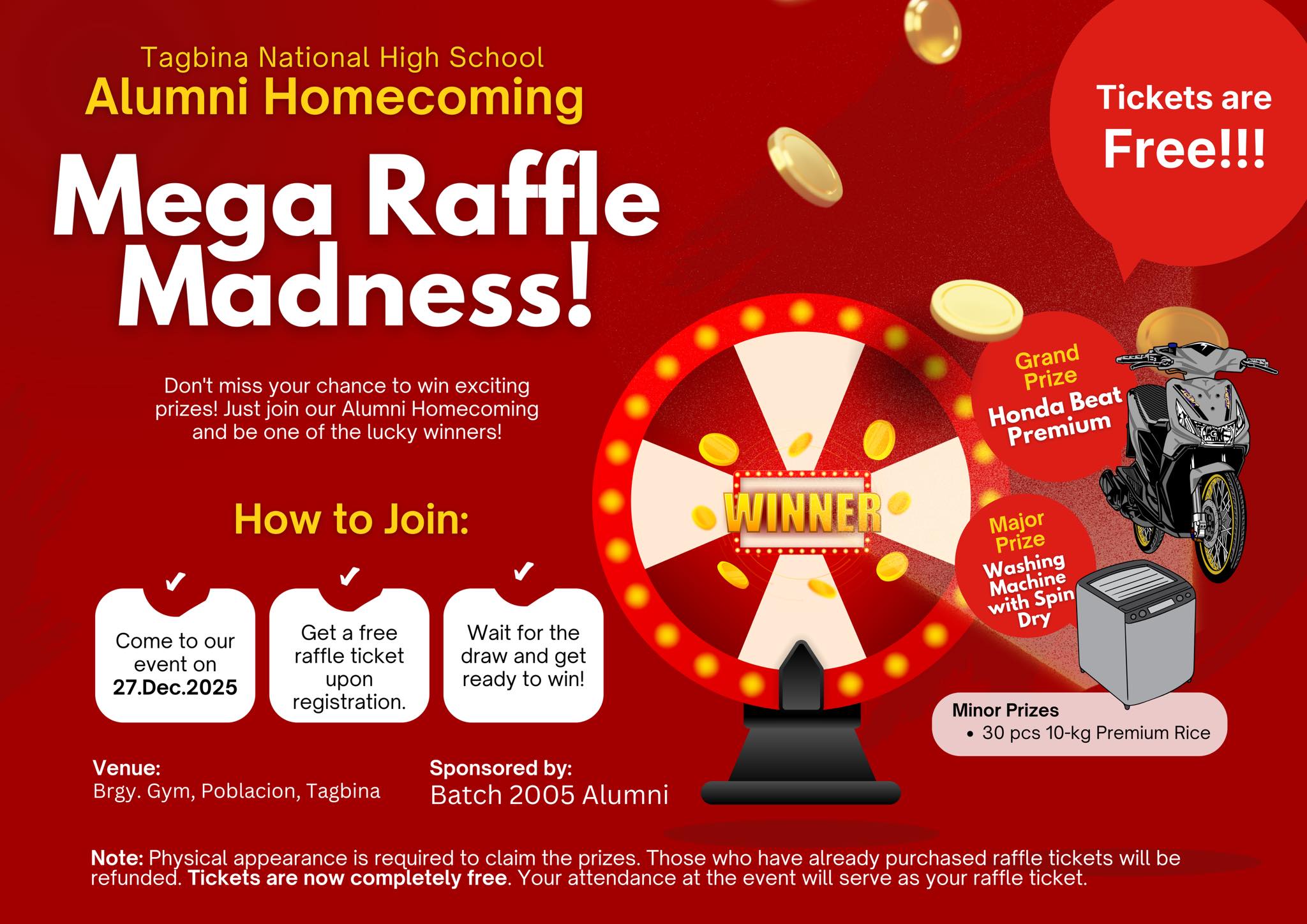 🎉🎟️ MEGA RAFFLE MADNESS IS... - Tagbina National High School | Facebook