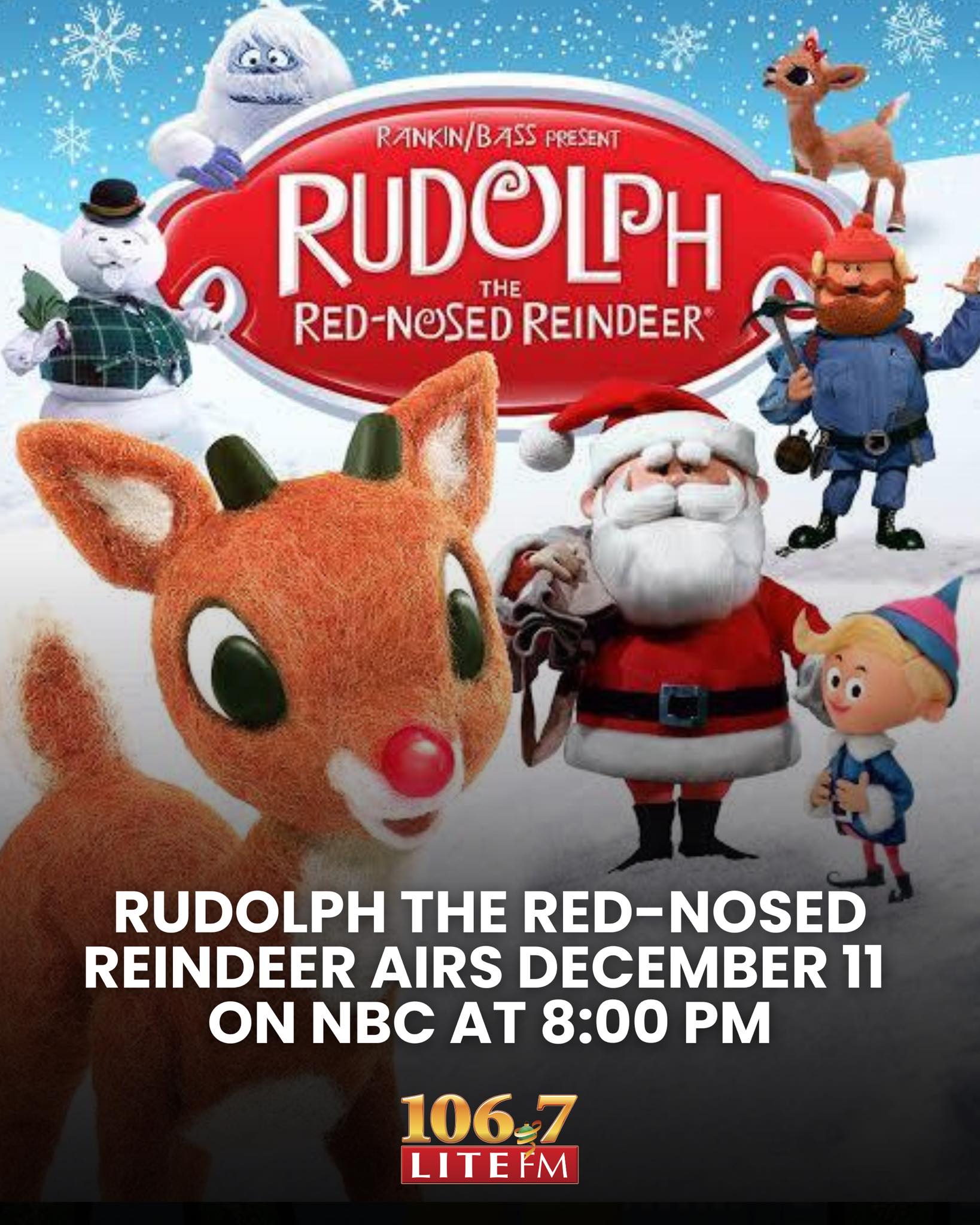 106.7 - Rudolph is lighting the way! 🦌 ️ Everyone’s favorite red-nosed ...