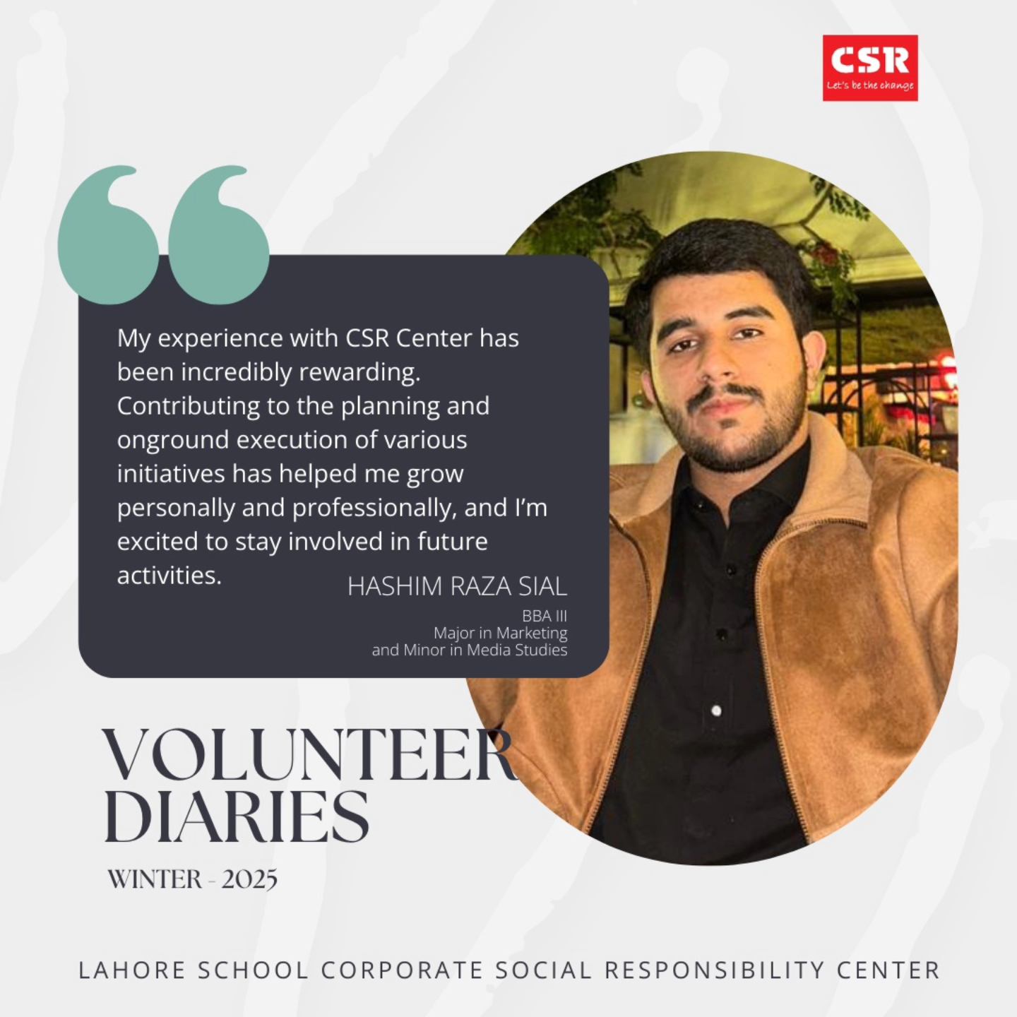 Lahore... - Lahore School Corporate Social Responsibility