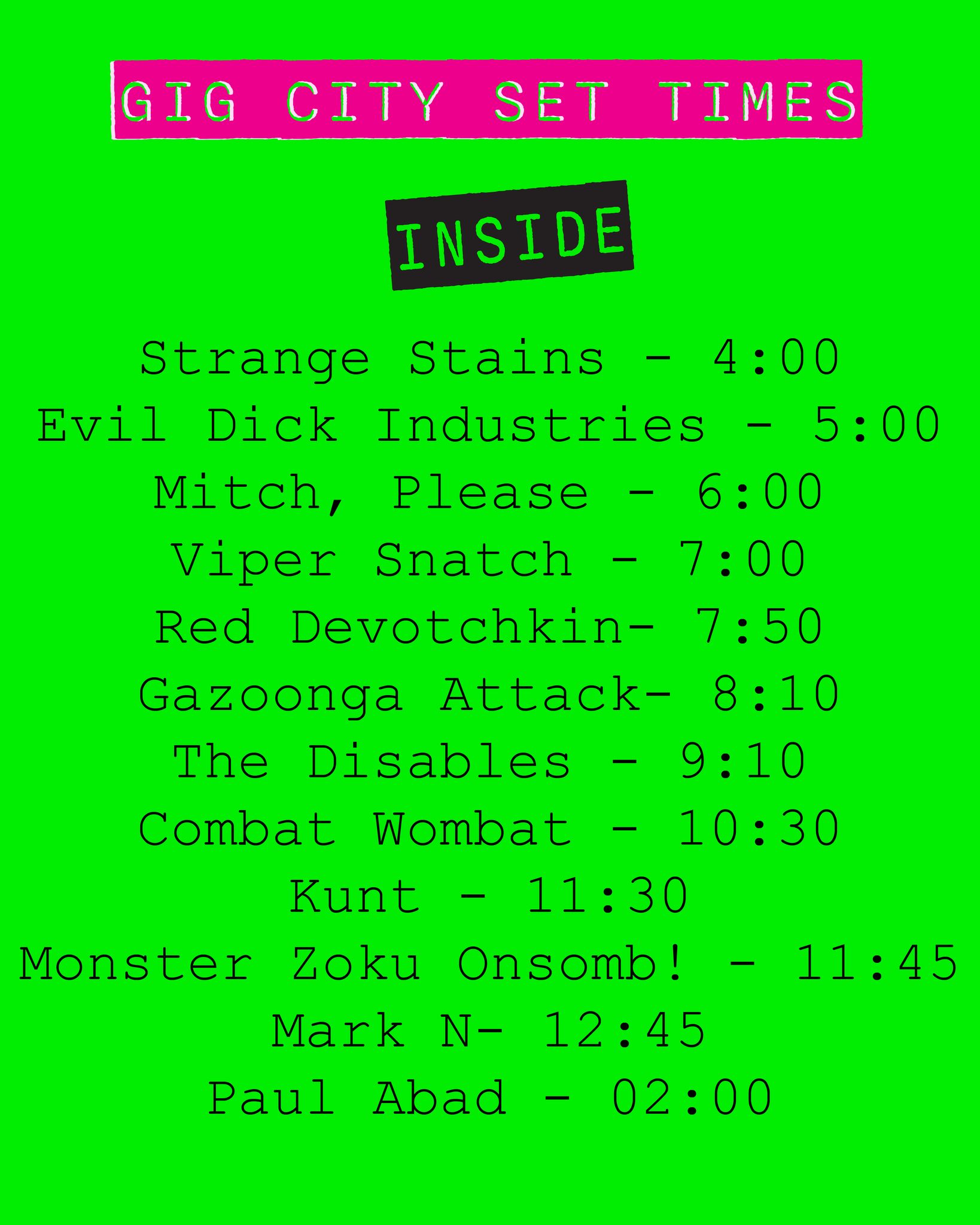 4ZZZ - LESS THAN 24 HOURS UNTIL GIG CITY It's the final gig of the ...