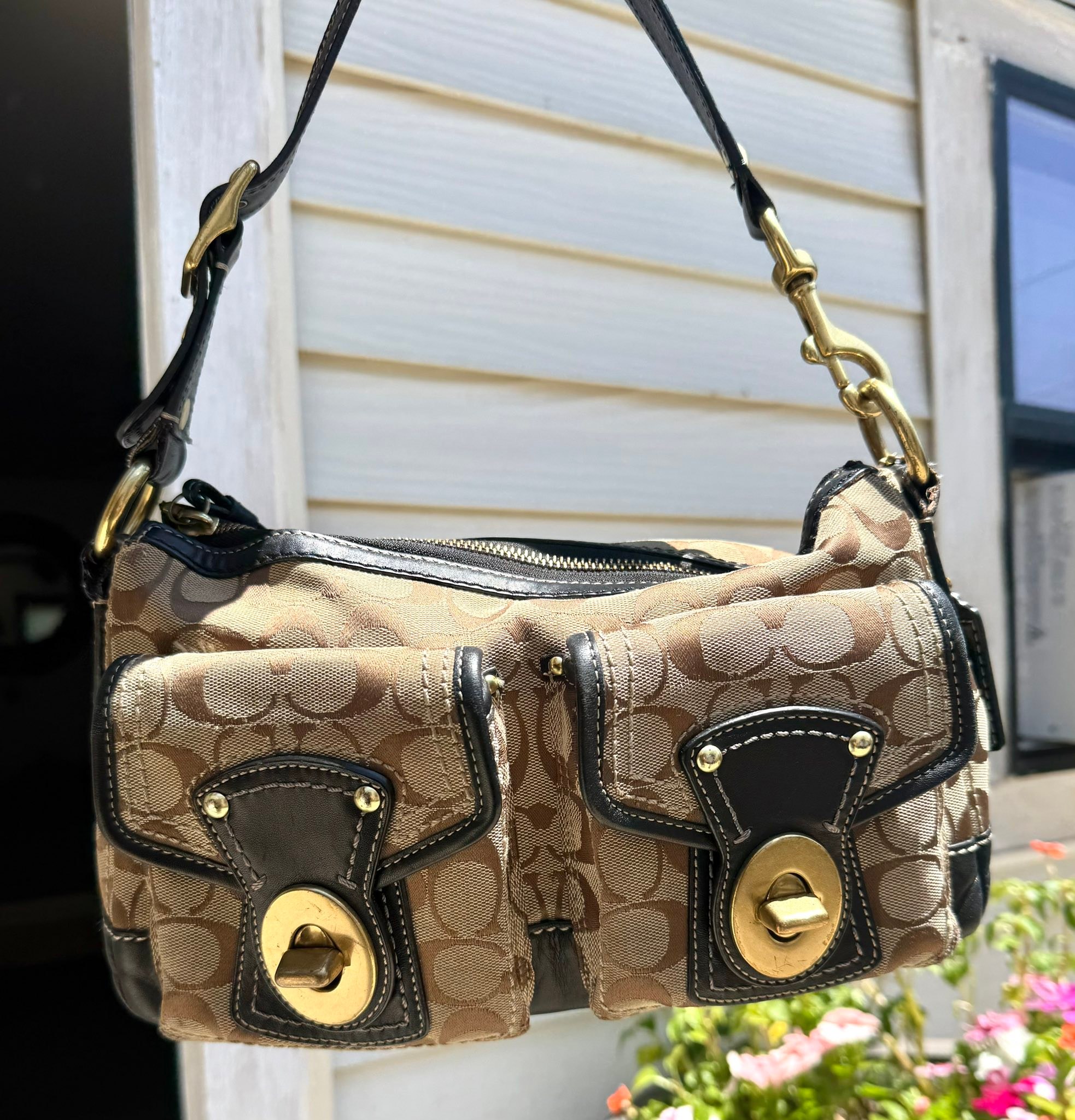 Vintage Coach SoHo Legacy bag in metallic gold leather