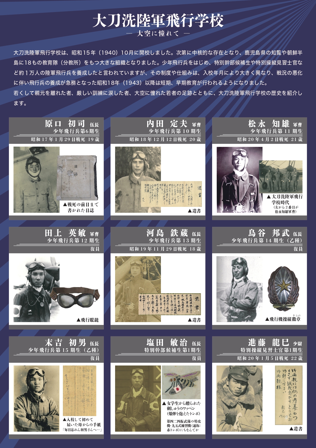 大刀洗陸軍飛行学校甘木生徒隊の記録　【飛翔への青春】　※送料無料　即購入可 企画展『大刀洗陸軍飛行学校 －大空に憧れて－』開催中 大刀洗陸軍飛行