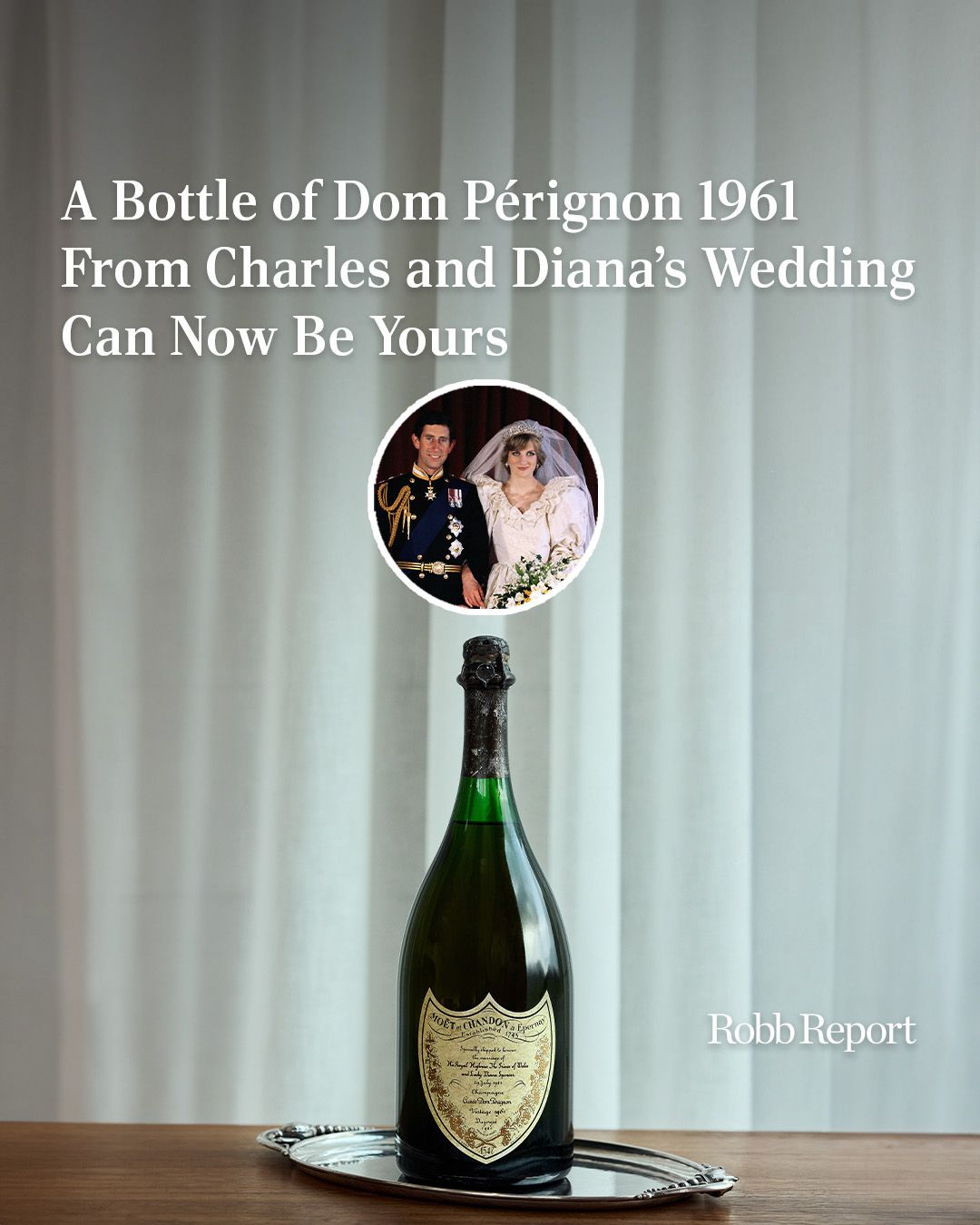 A rare Dom Pérignon Vintage 1961 bottle, specially produced for