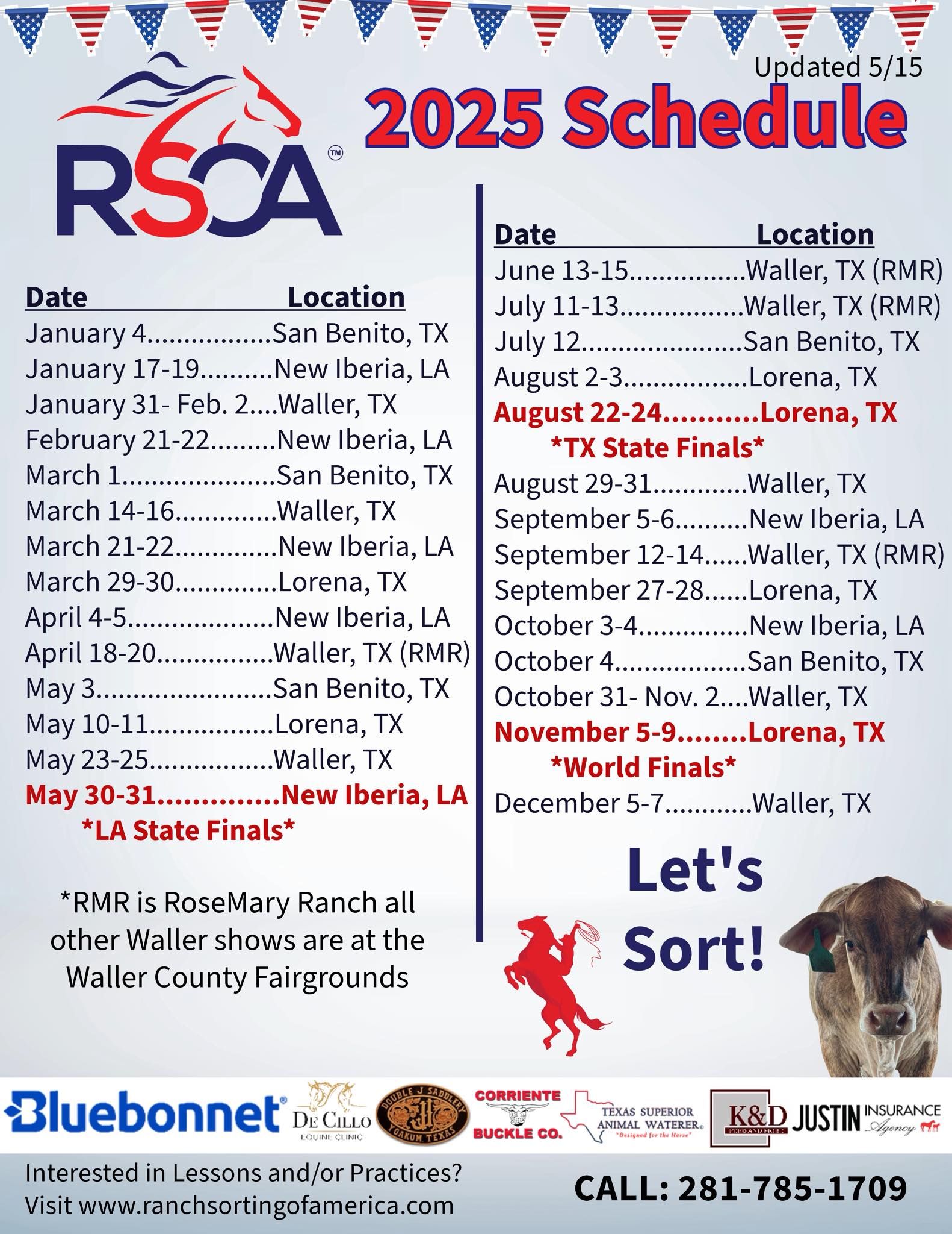 📢 Updated World Finals... - Ranch Sorting of America - RSOA | Facebook
