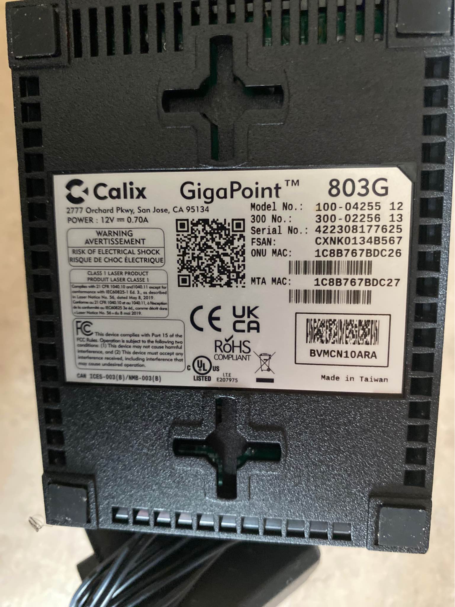 Calix GigaSpire Blast Wi-Fi 6 Router Modem Combo & Gigapoint 803G Fiber ...