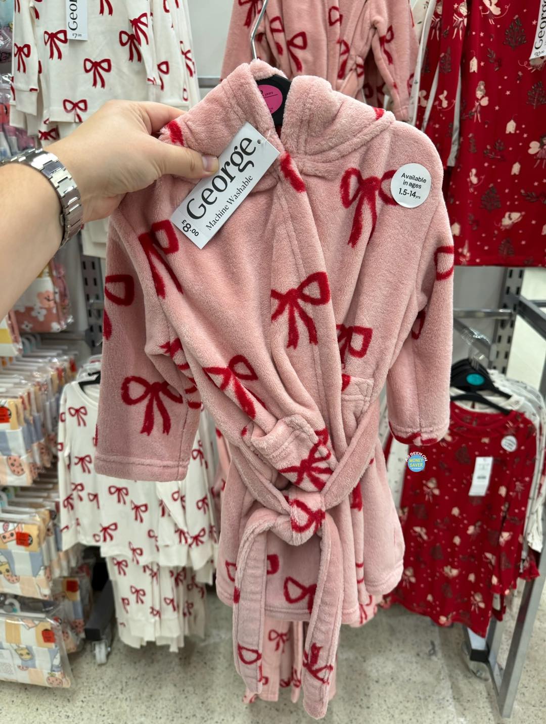 asda ladies dressing gowns Pink Bow gown NEW IN at 🎀 Nalani