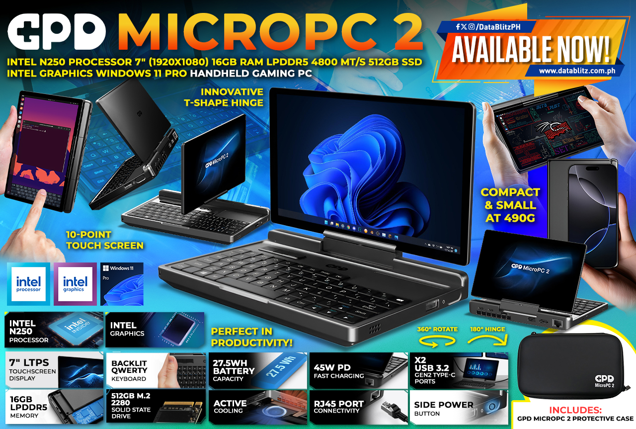 A full PC that doesn't weigh you down. The GPD MicroPC 2 is built