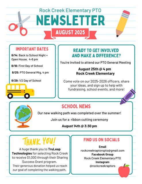 The Rock Creek PTO is... - Rock Creek Elementary School | Facebook