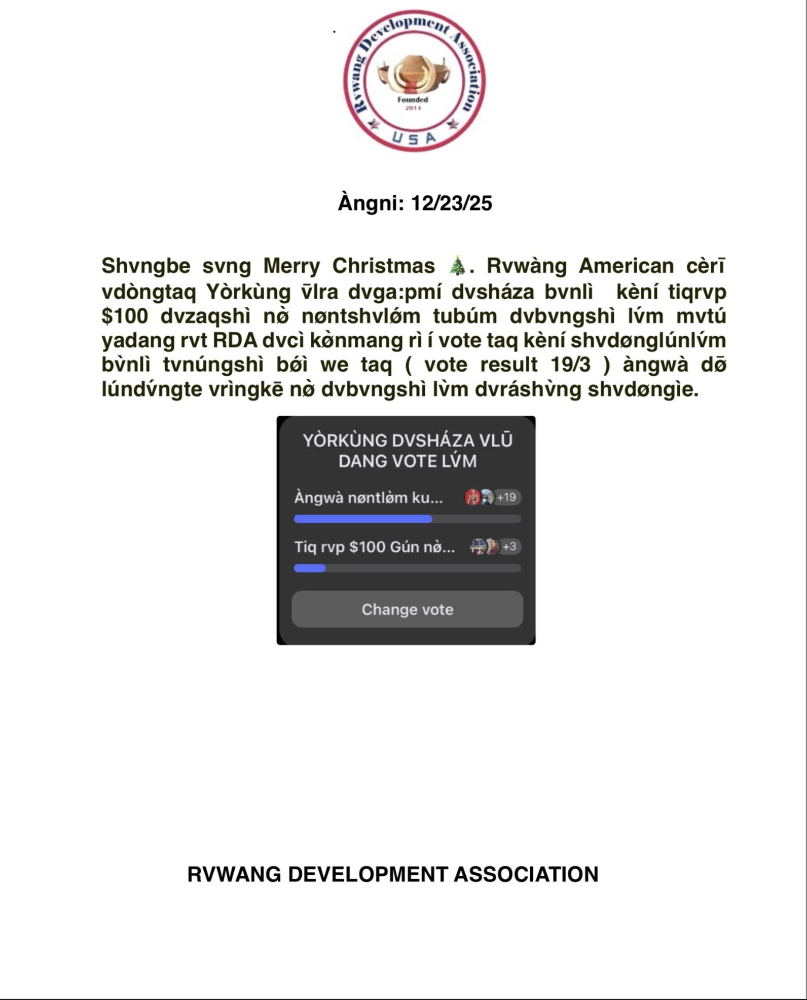 Rvwang American Organization - USA