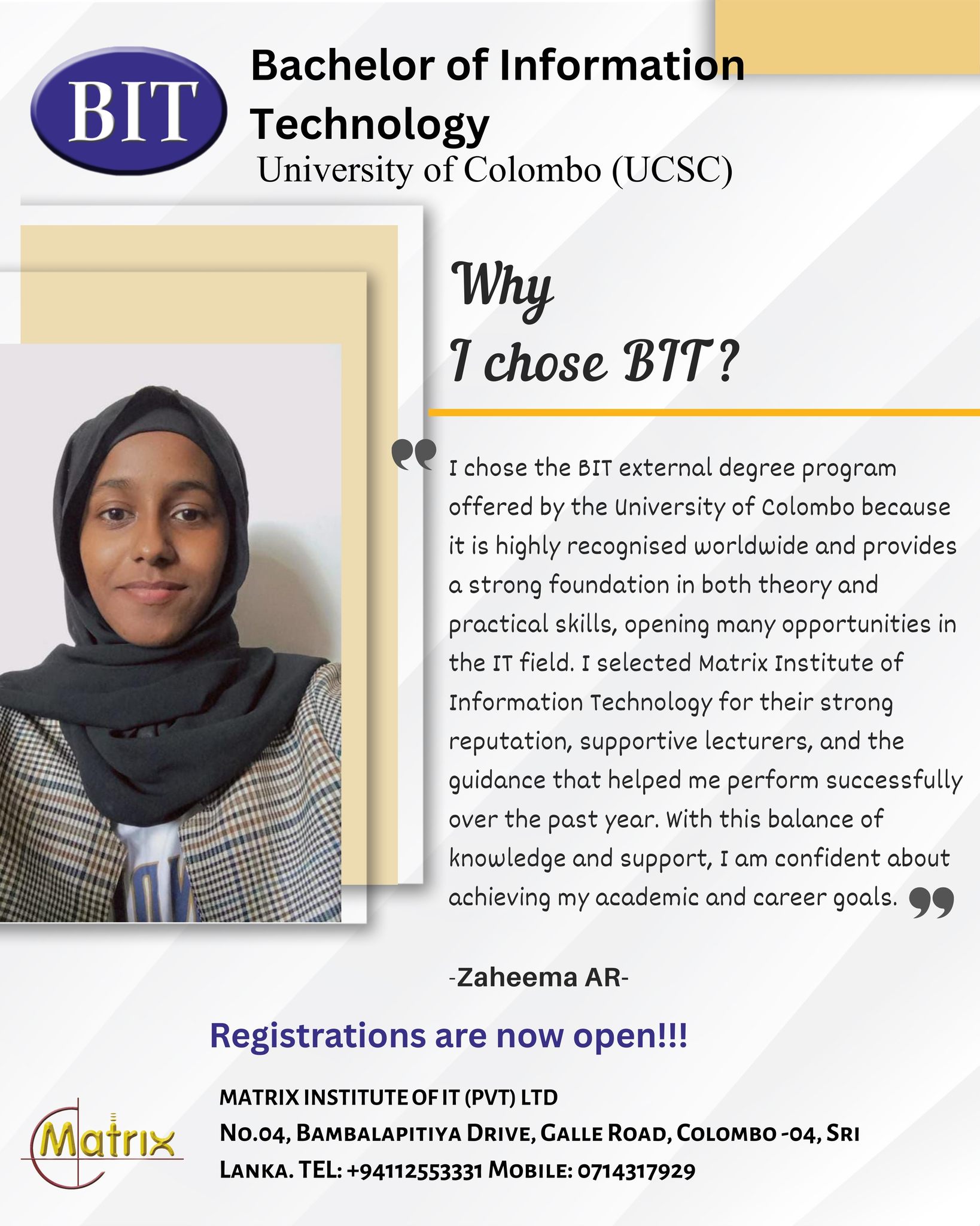 Matrix Institute of Information Technology - Consider starting a degree ...