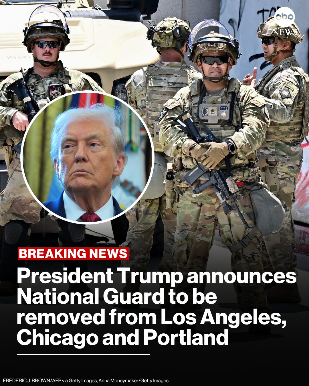 ABC - BREAKING: National Guard troops will be removed from Chicago, Los ...