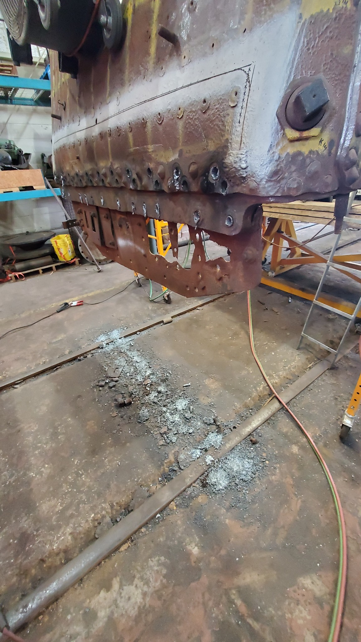 That - Slag on the floor = more progress! Rivet removal process on the ...