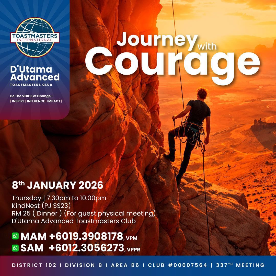 💪 Journey with... - D'Utama Advanced Toastmasters Club | Facebook