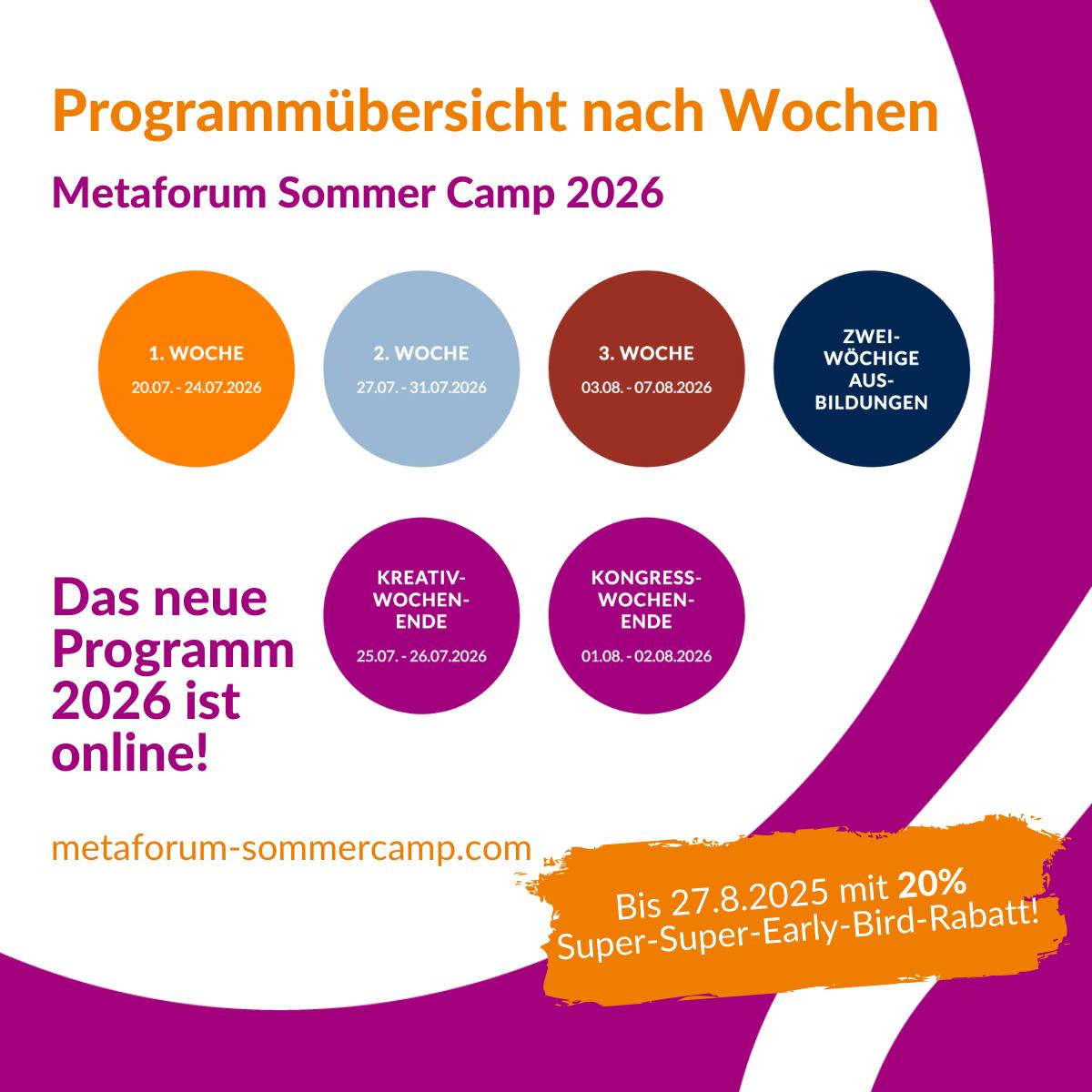 METAFORUM - ** Das neue Metaforum SommerCamp Programm 2026 ist online ...