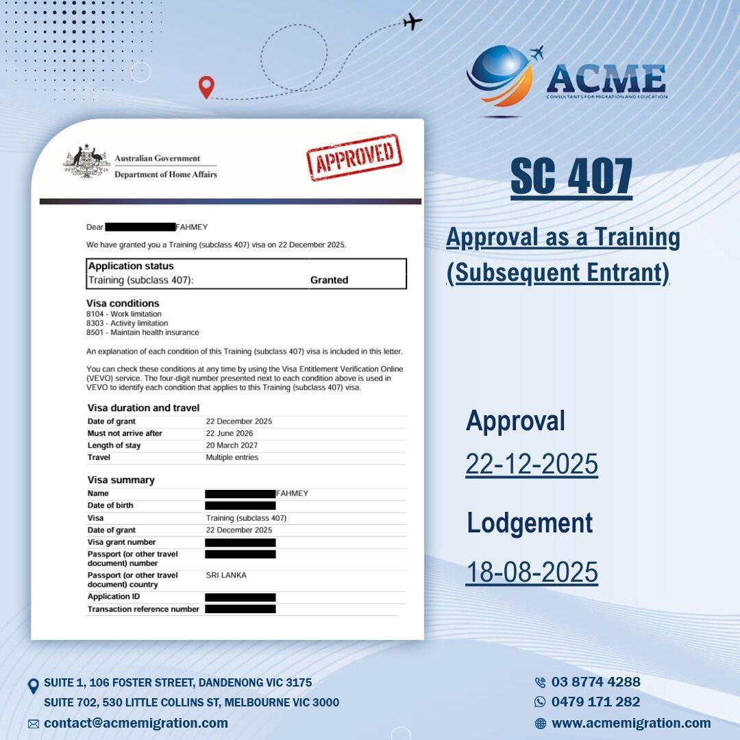 ACME Migration - 🎉(SC 407)Approval as a Subsequent... | Facebook