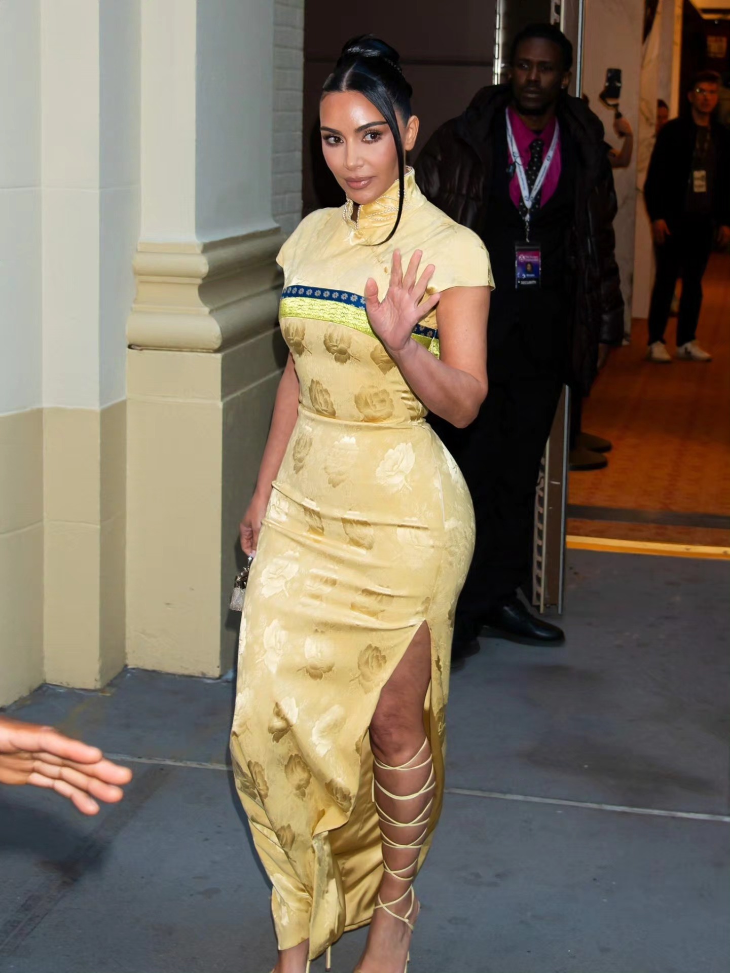 Pre-Met Gala: Kim Kardashian dressed in Dior FW 1997 by John Galliano in NYC 💛 📷: Backgrid_usa #kimkardashian #metgala #johngalliano