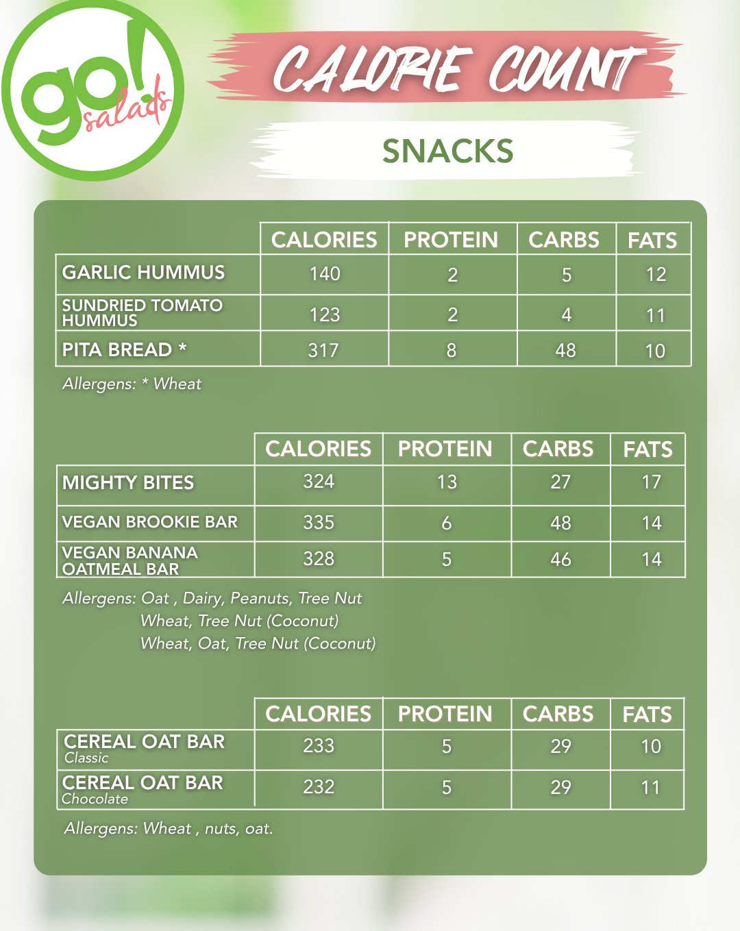 Counting calories? We got you! 💚 Here's a quick guide to help you choose the Go! Salads meal that fits your goals — fresh, filling, and made to keep you on track