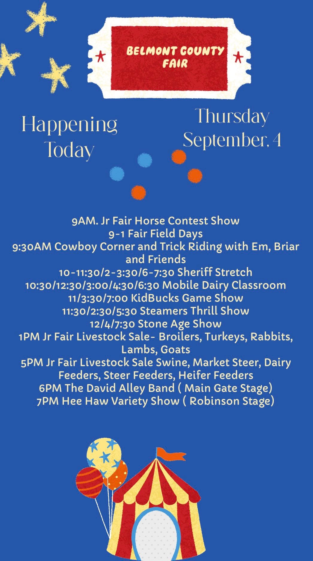 A few sprinkles won’t stop us from... - Belmont County Fair | Facebook