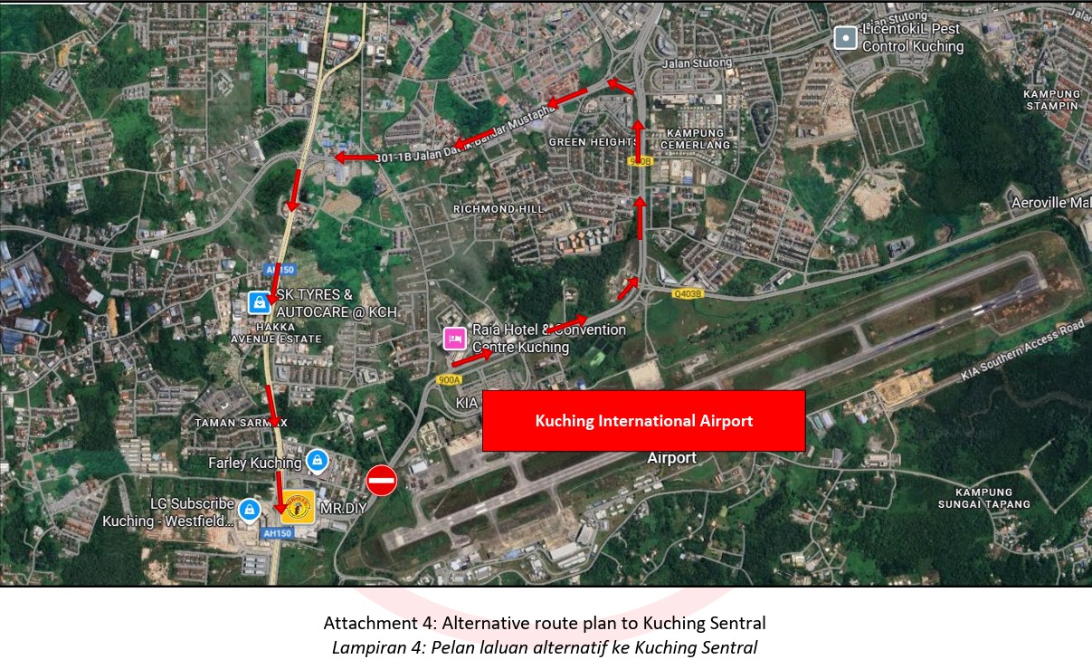 Sarawak - A stretch of road at Jalan Lapangan Terbang will be ...