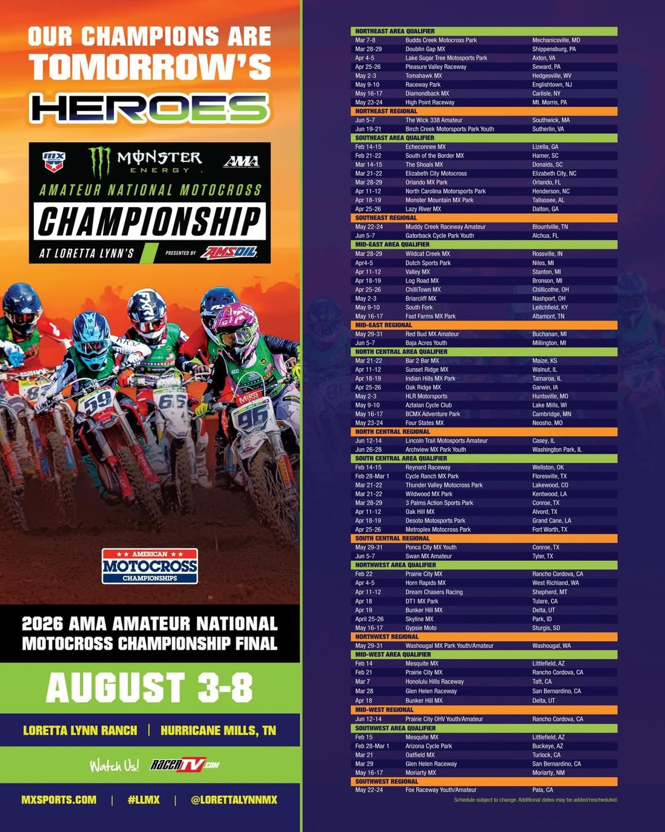 Dirt Bike Racing Schedule 2026