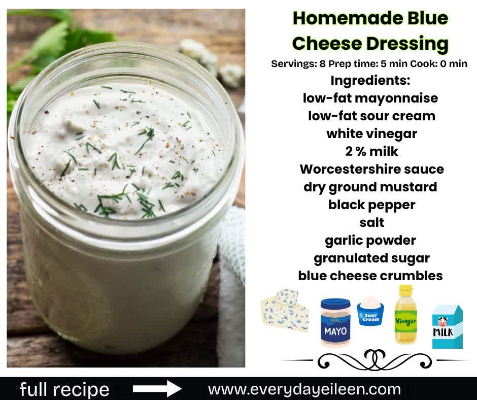 Homemade Blue Cheese Salad Dressing. Simple, delicious, and so much better than store bought. Recipe link in comments