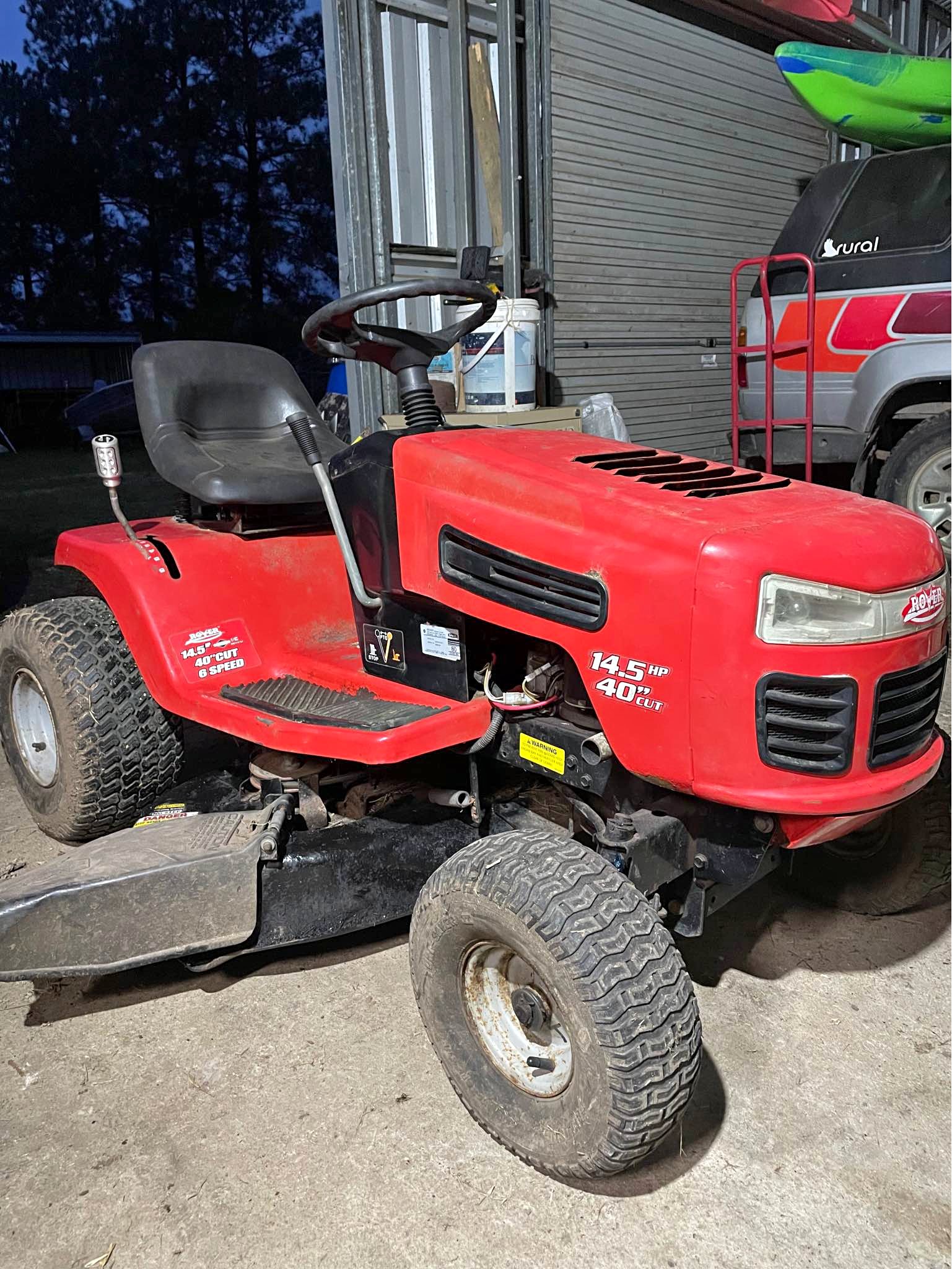 1998 Rover mower 14.5 hp Briggs and Stratton