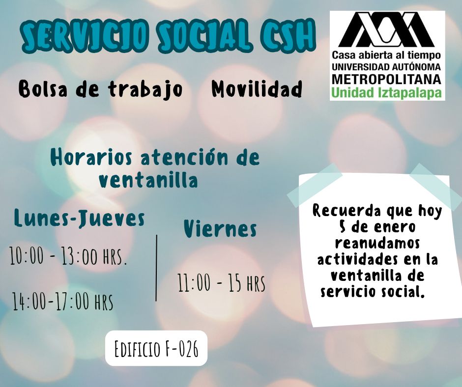 Aviso importante... - Servicio Social de CSH UAM-Iztapalapa | Facebook
