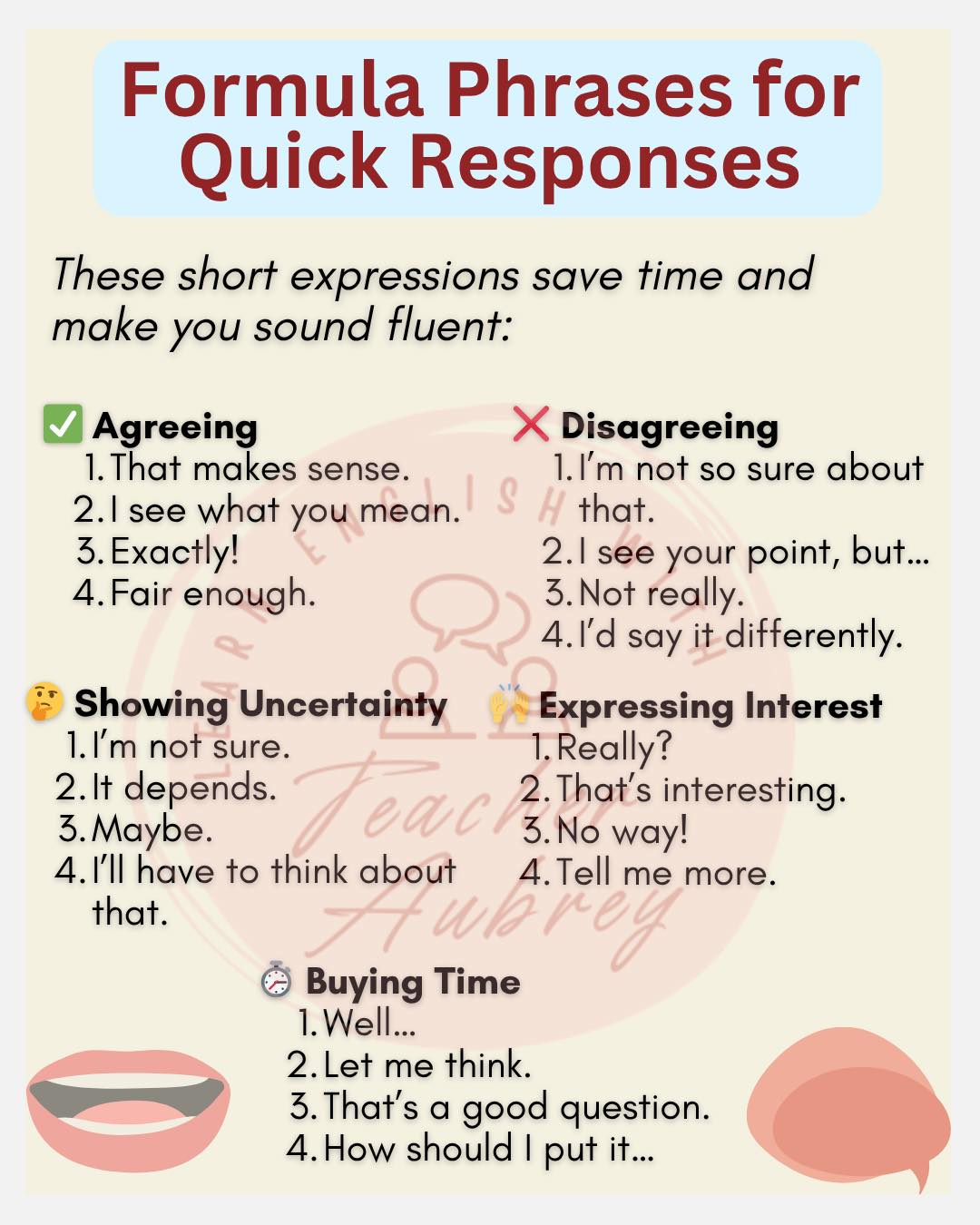 Learn - Formula Phrases for Quick Responses 🗣️💬 # ...