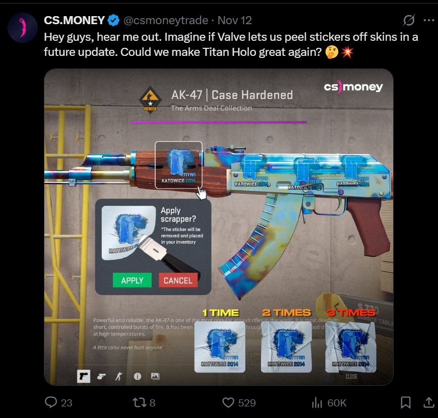 Cs.money - We posted this on the same day of the update! Did we cook? 👀 ...