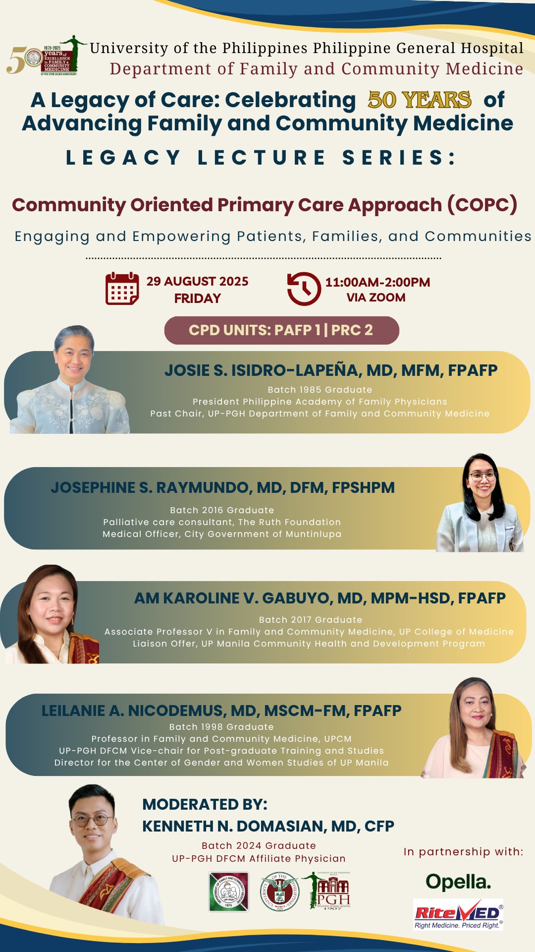 The UP-PGH DFCM invites you to its next legacy lecture with the title ...