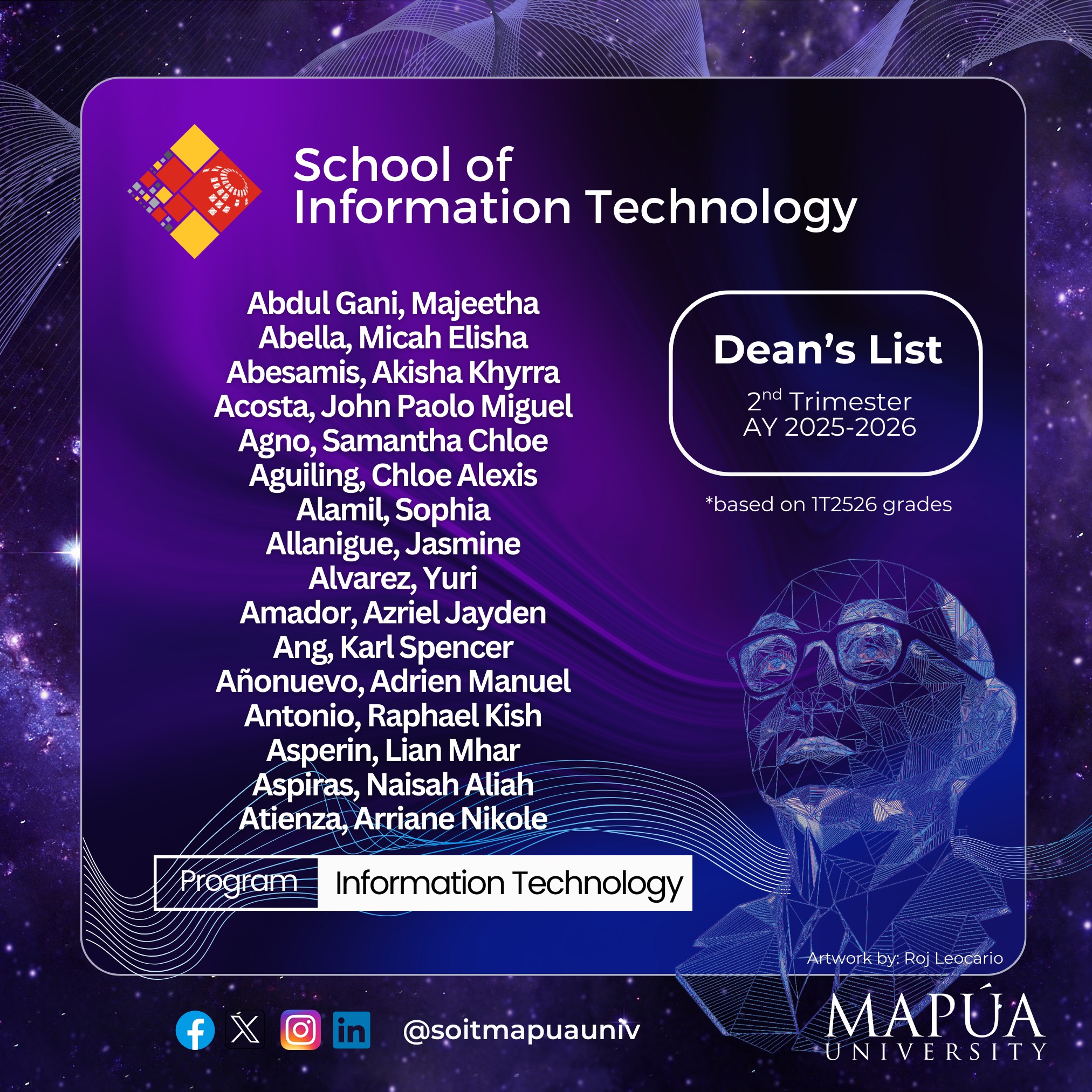 School - We proudly announce the Information Technology students who ...