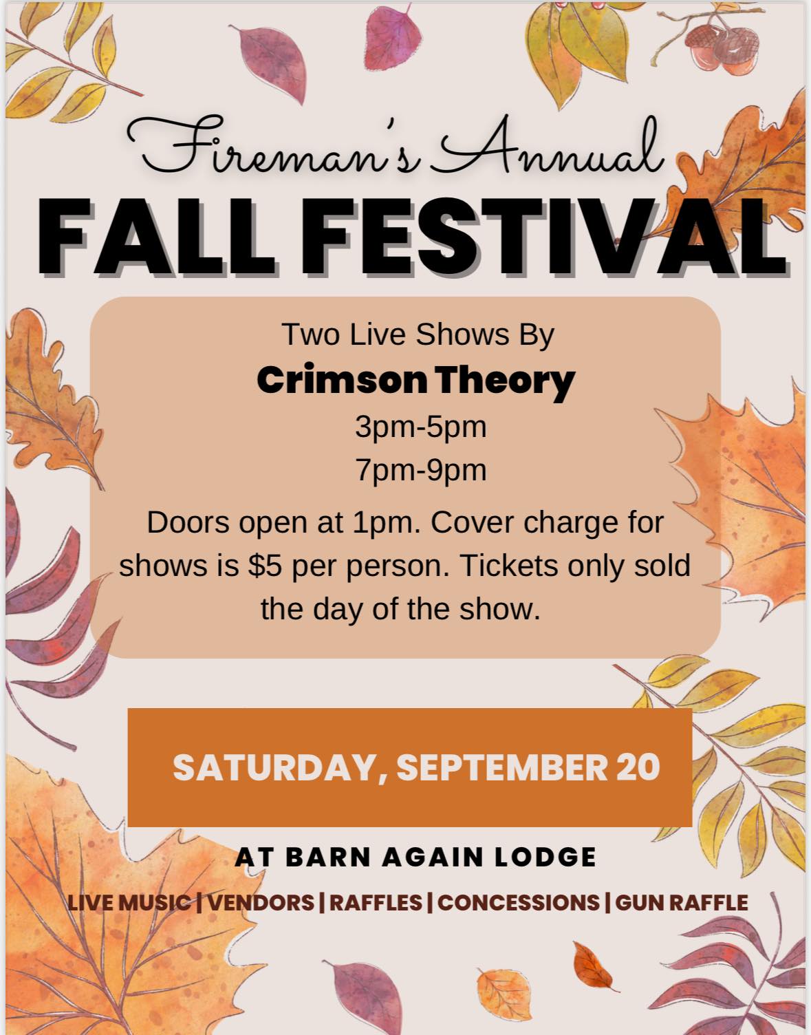 Barn - 🍂 Don’t forget to swing in this weekend for the Fireman’s Annual ...