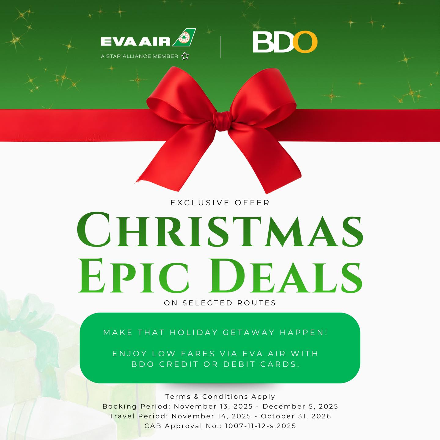 Christmas Epic Deals are still on! ✈️ Enjoy special fares when 