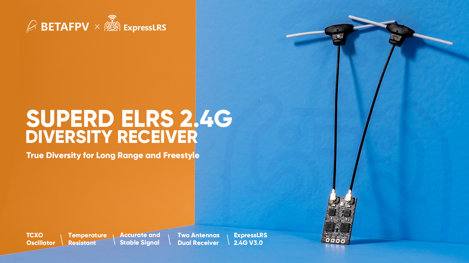 Récepteur ELRS 2,4 GHz RP4TD – Double Antenne Diversité Pour Drone FPV Et UAV à Voilure Fixe