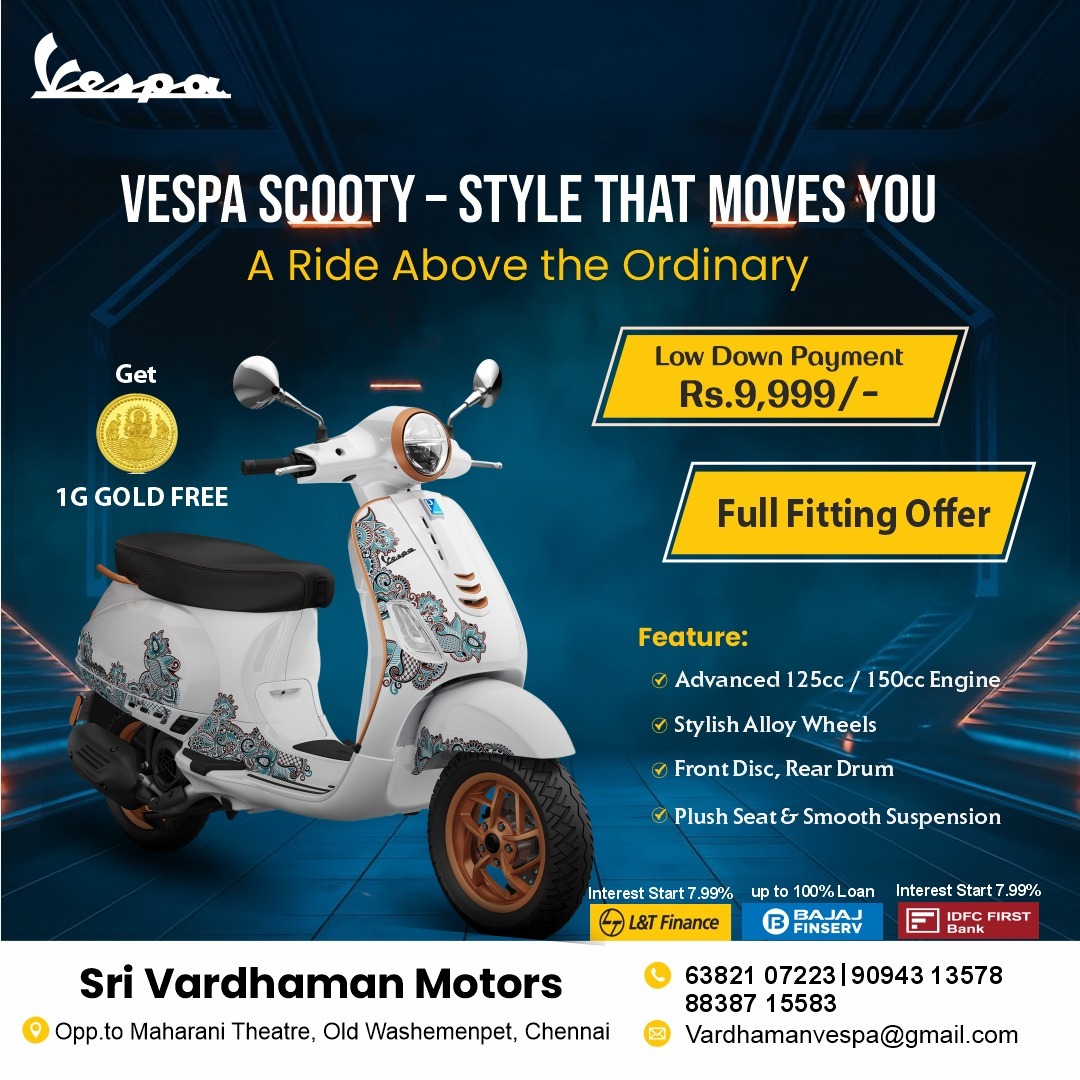 Vespa Scooty with Italian style and performance