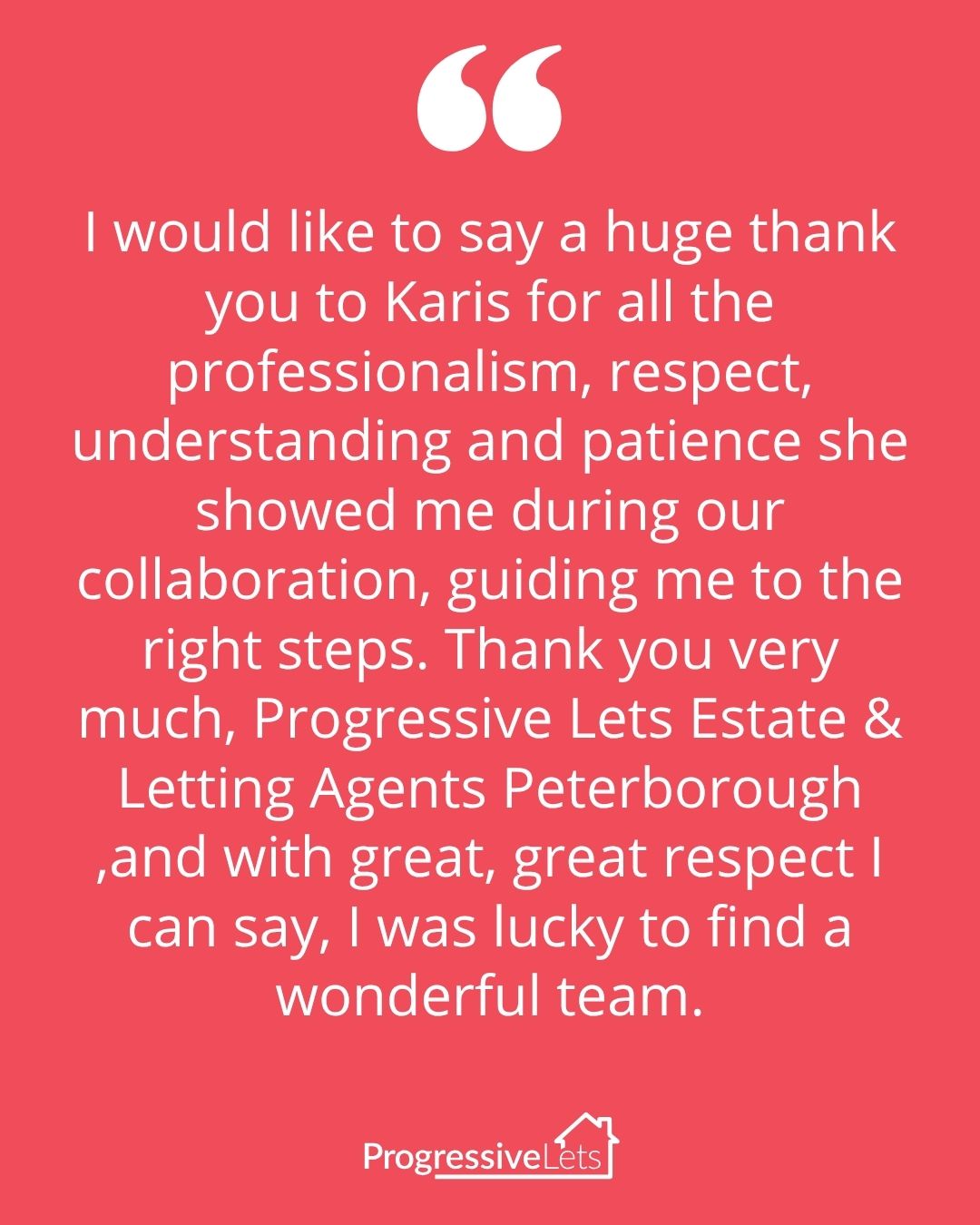 A huge thank you to our wonderful... - Progressive Lets | Facebook