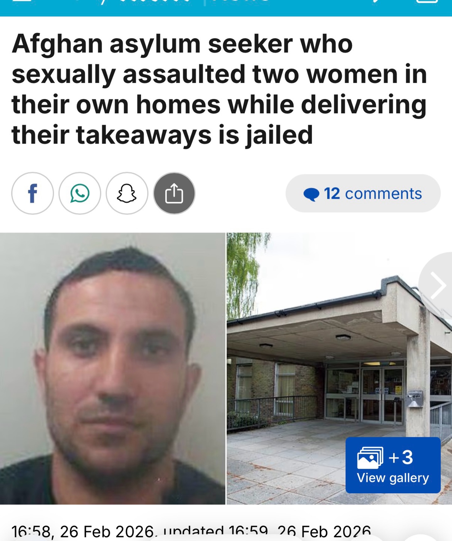 Adam Brooks - 🚨 ANOTHER ONE - An Afghan asylum seeker who... | Facebook