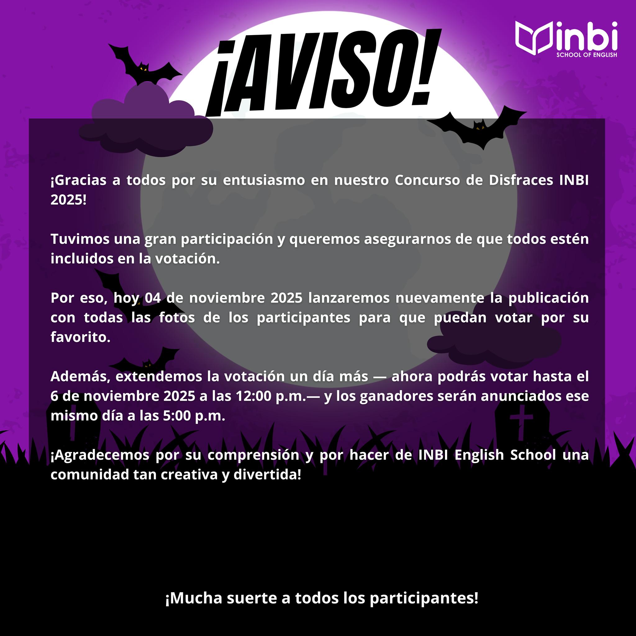 📢 COMUNICADO IMPORTANTE. ¡Gracias... - INBI - English School | Facebook