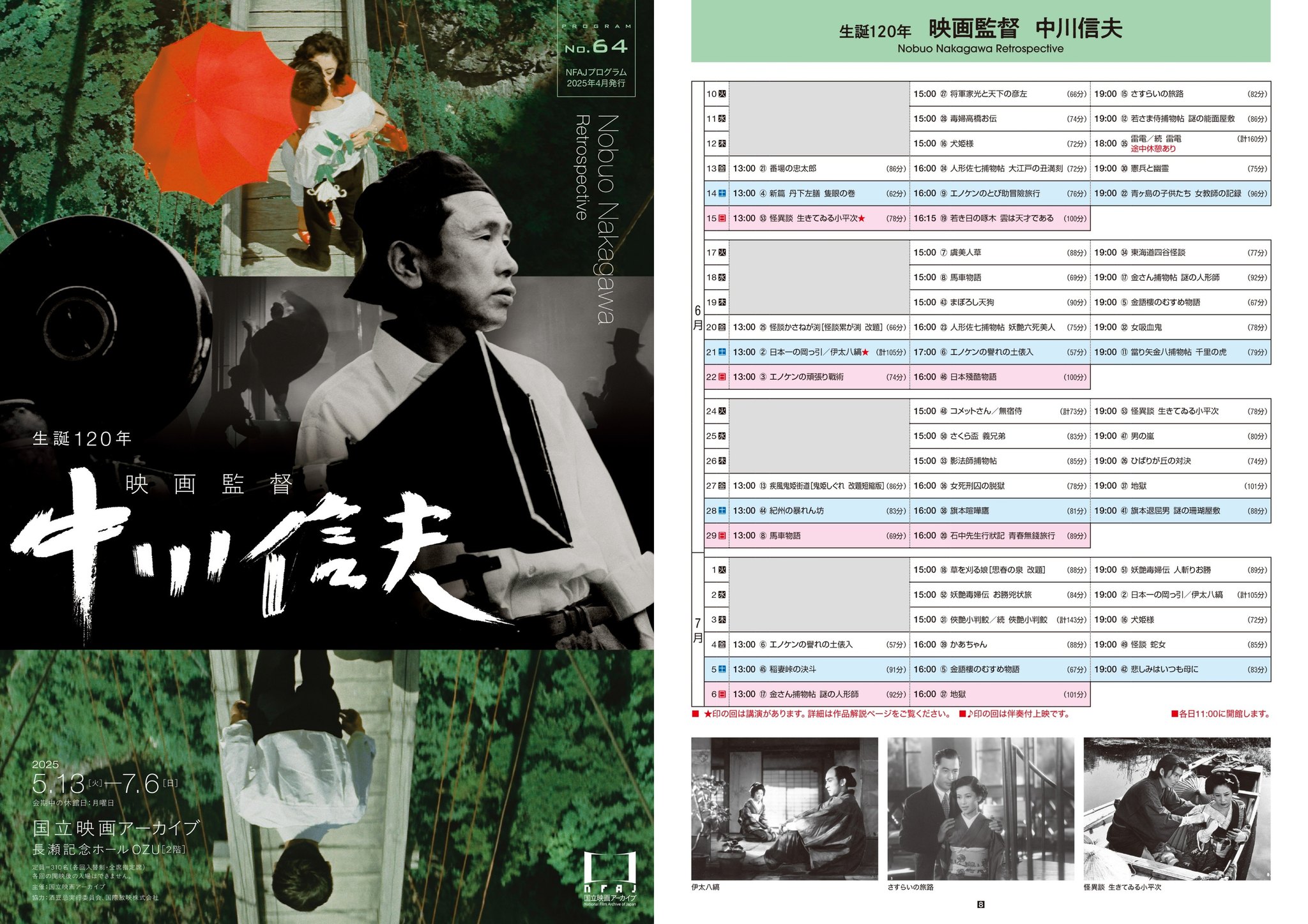 7/3（木）「生誕120年 映画監督 中川信夫」 15:00 『俠艶小判鮫』（監