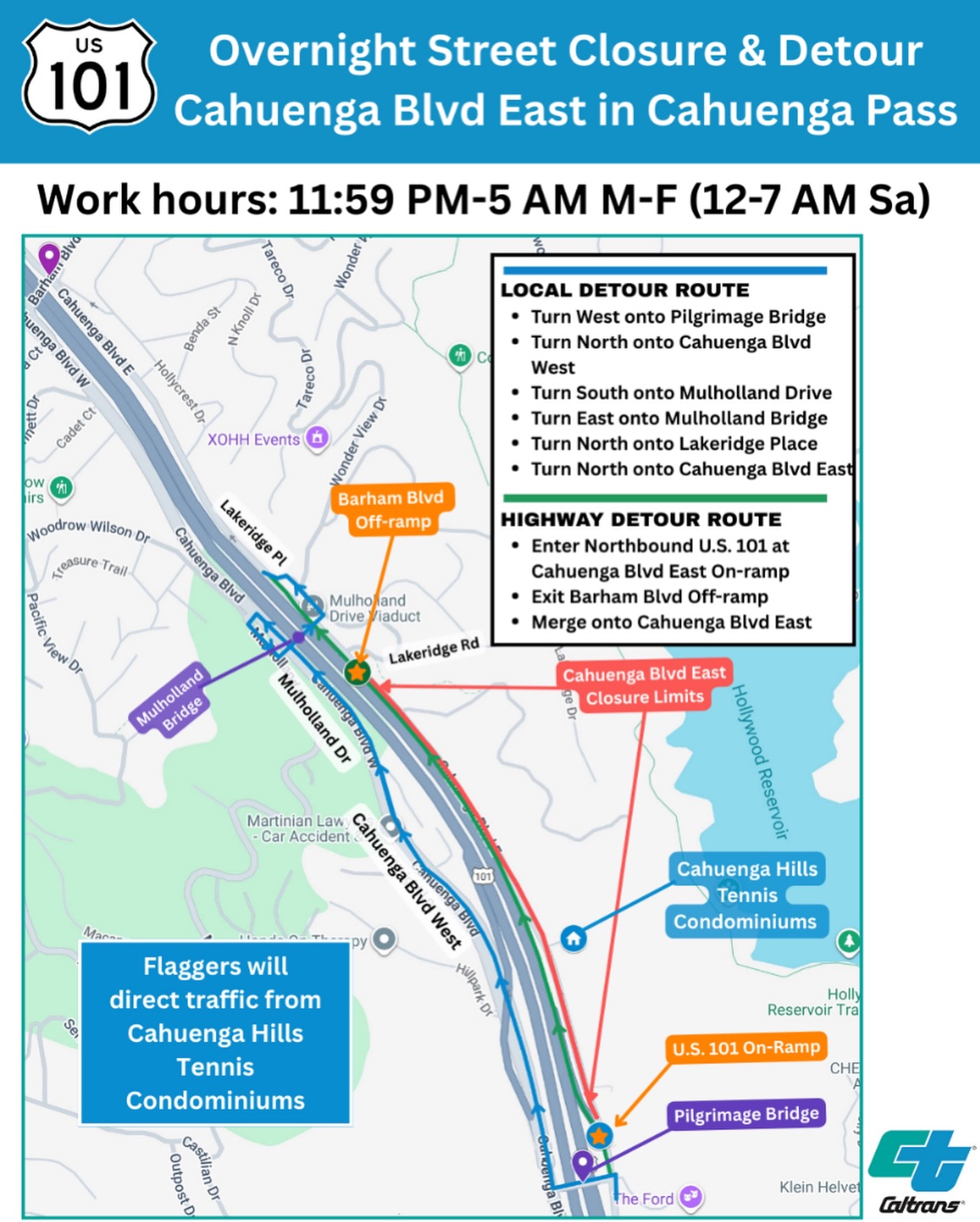Hollywood - Caltrans announces intermittent overnight street closures ...