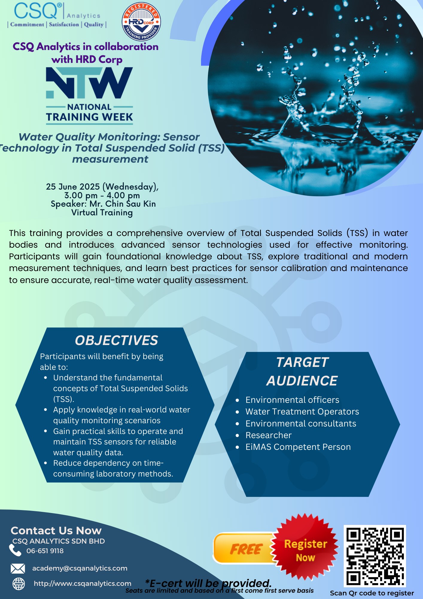 🌊 Join Us for a Free Training... - CSQ Analytics SDN BHD | Facebook
