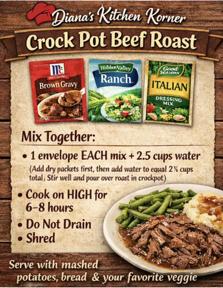 crock pot roast with ranch dressing and brown gravy This is a MUST TRY recipe! Seriously the most delicious melt in your mouth beef roast. (I use about a 3 lb roast, If you're using your homemade gravy, Men's Size:14 US Three packet GAIAADORNED My own little bubble: